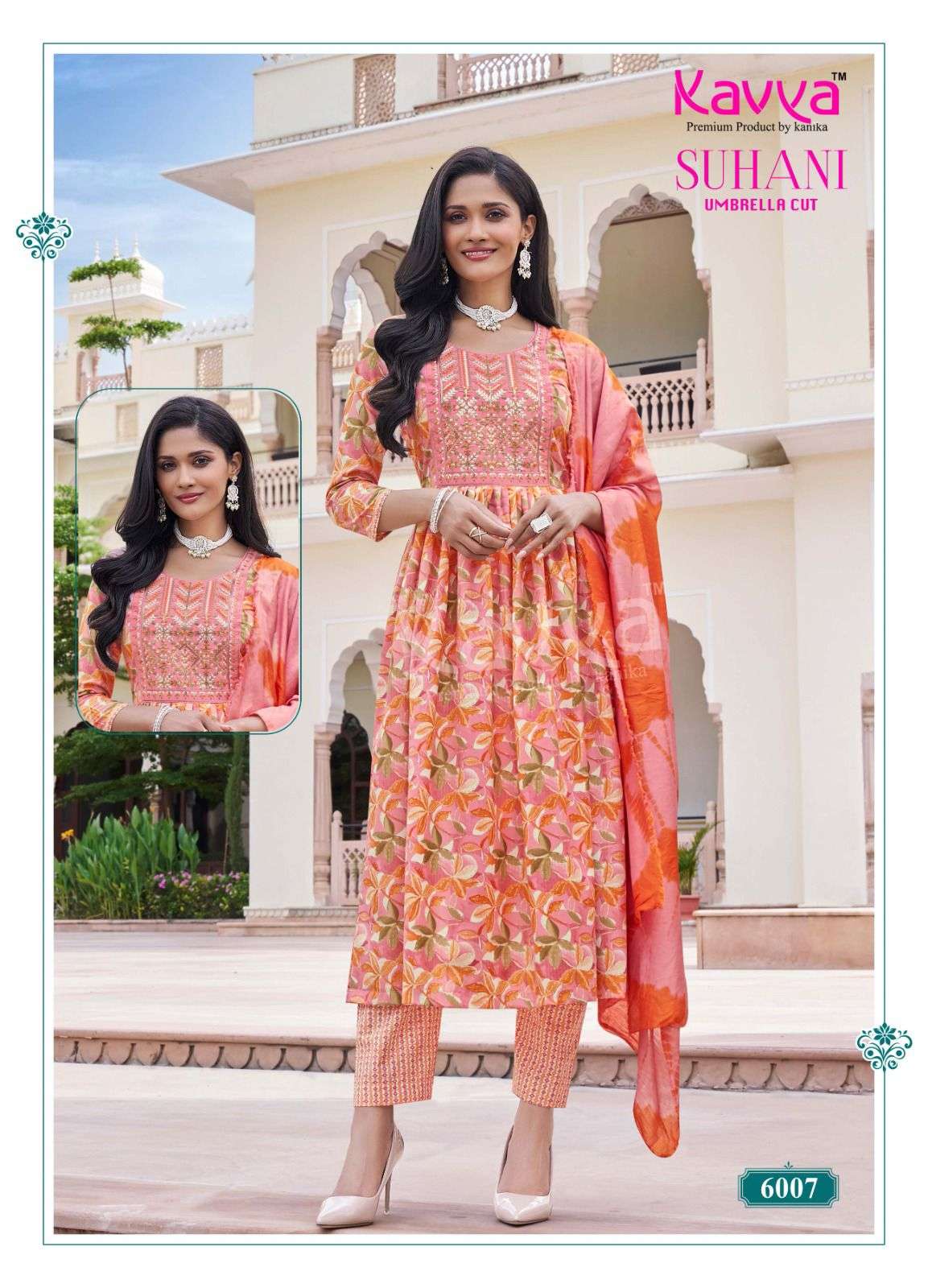 KAVYA SUHANI VOL 6 FANCY NAIRA CUT STYLE LADIES KURTI COMBO SET