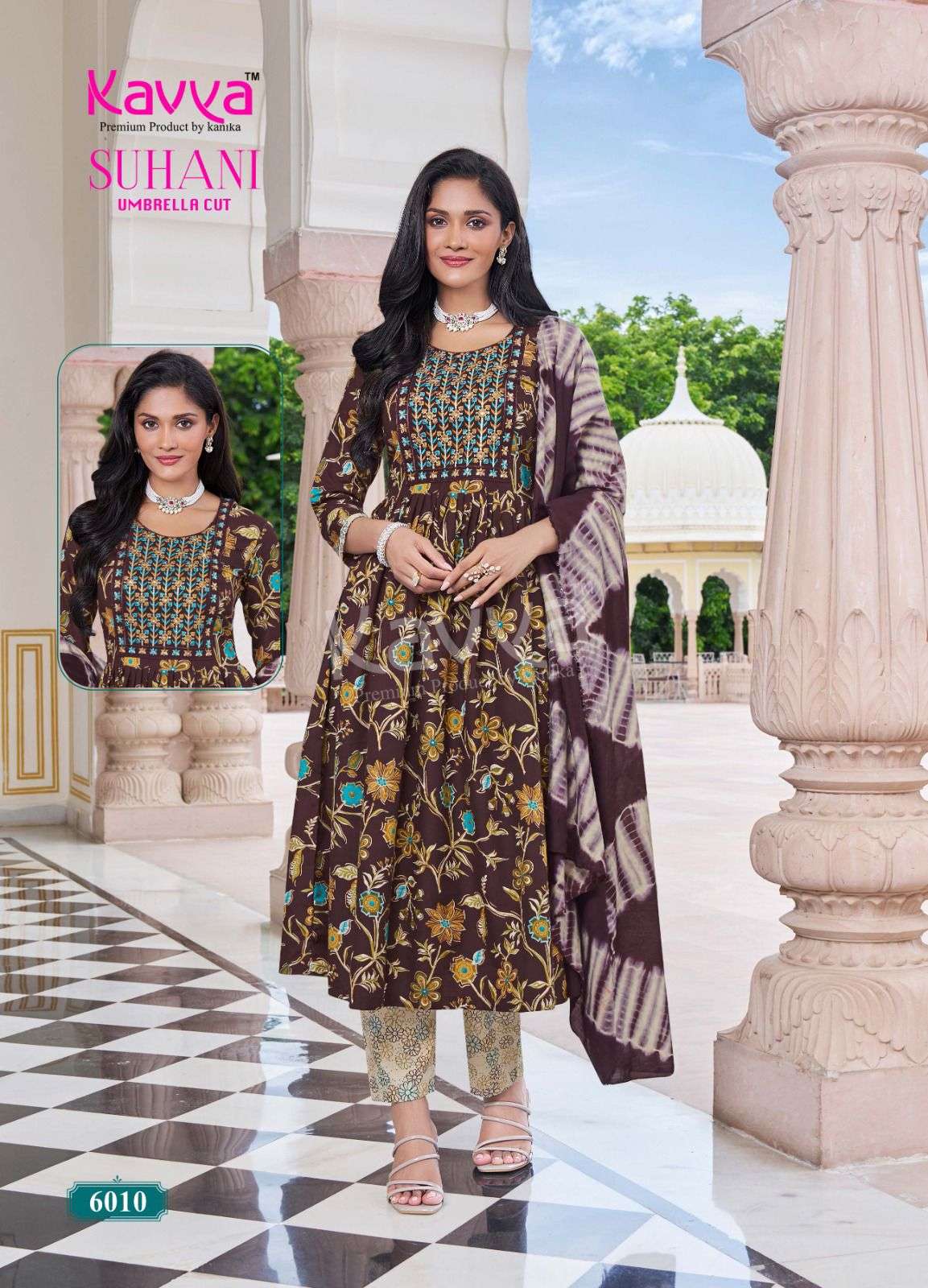 KAVYA SUHANI VOL 6 FANCY NAIRA CUT STYLE LADIES KURTI COMBO SET