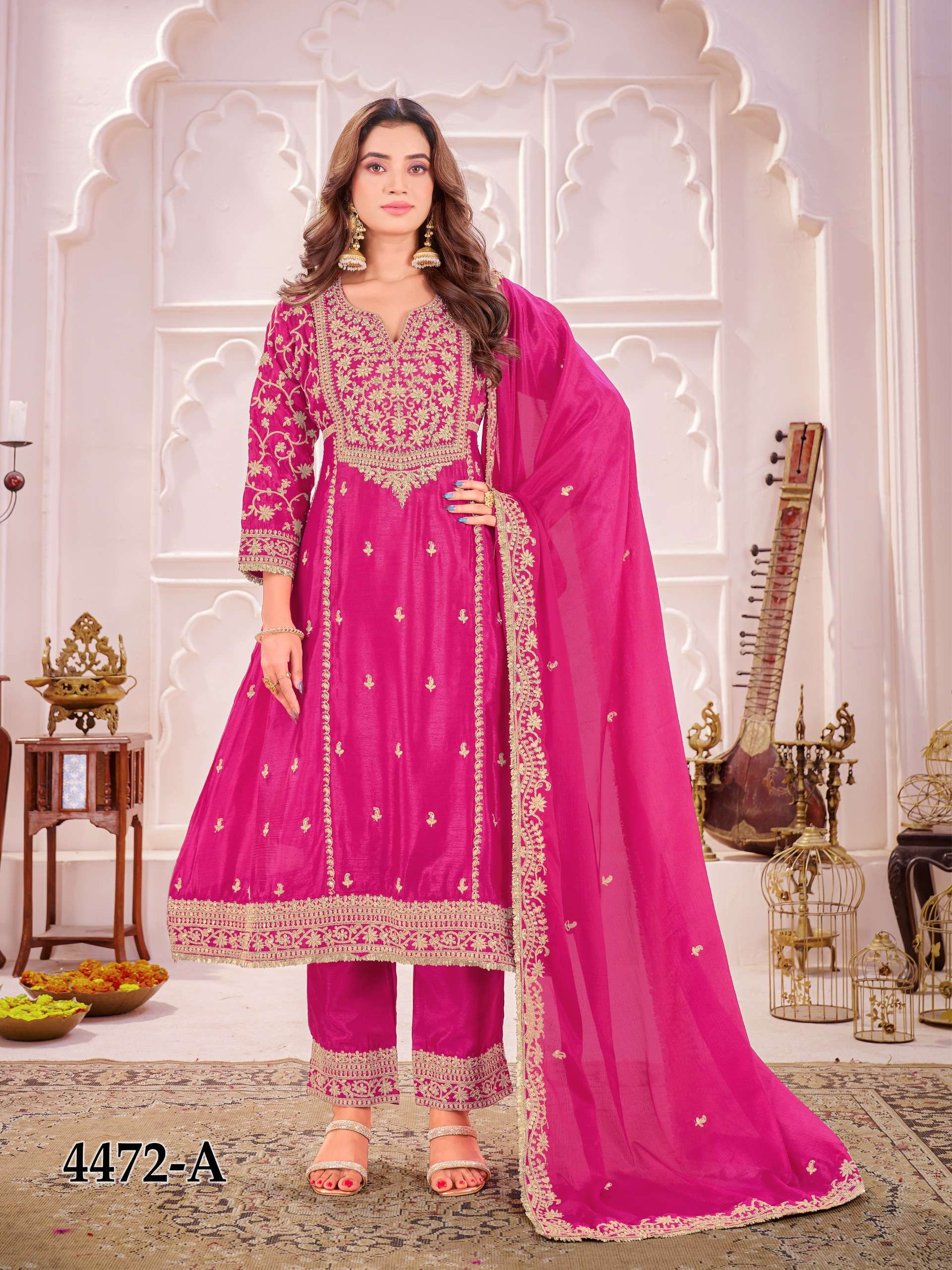 KHAS FASHION D NO 4472 HEAVY EMBROIDERY DESIGNER READY MADE SUIT