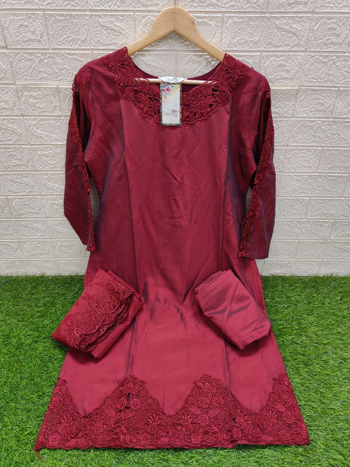 LAXURIA TRENDZ D NO 1513 SILK WITH HEAVY EMBROIDERY DESIGNER PAKISTANI SUIT