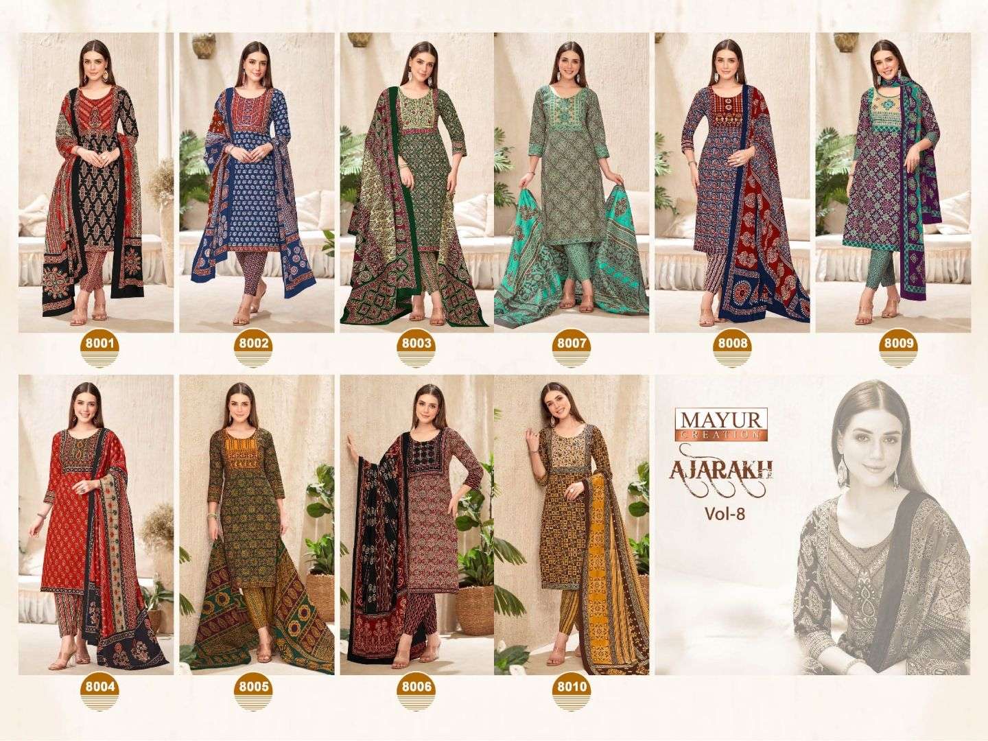 MAYUR CREATION AJARAKH VOL 8 READY MADE COLLECTION