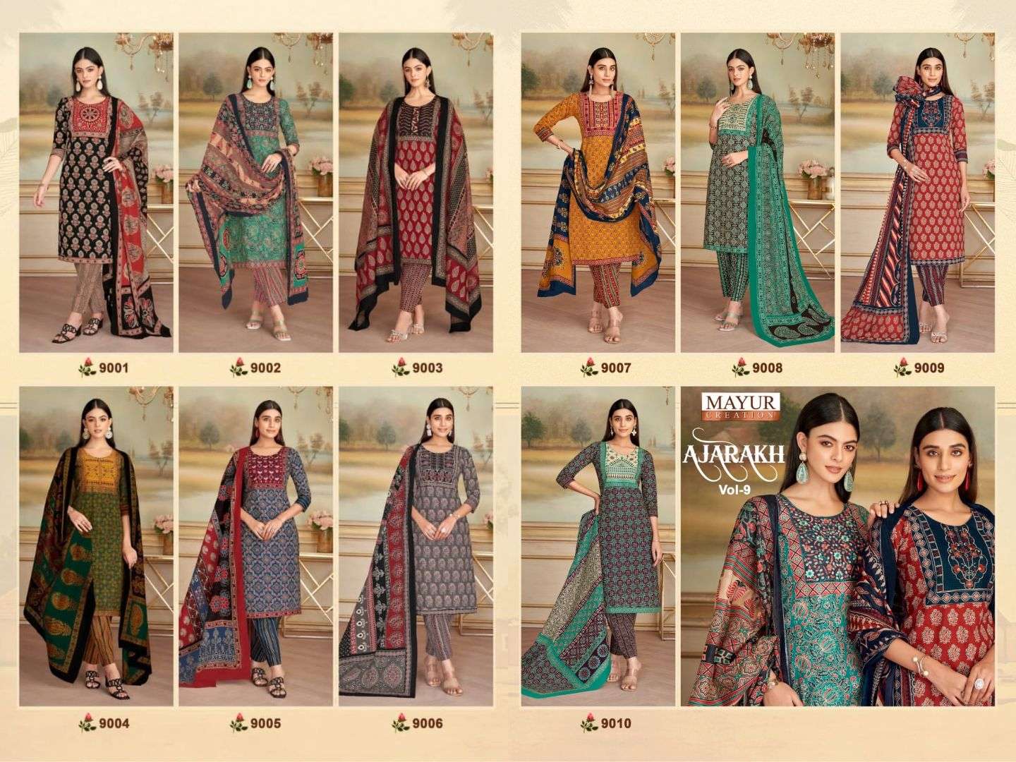 MAYUR CREATION AJARAKH VOL 9 READY MADE COLLECTION