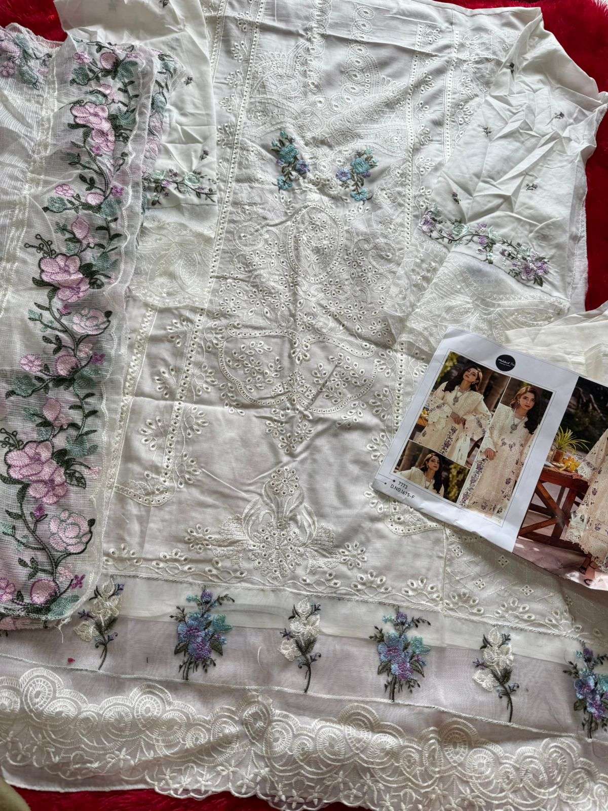 MEHBOOB TEX DESIGN NO - 1675 FH PURE COTTON HEAVY SELF EMBROIDERED PAKISTANI SALWAR SUIT