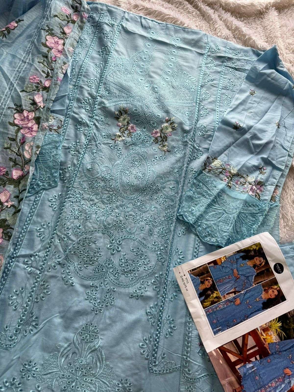 MEHBOOB TEX DESIGN NO - 1675 FH PURE COTTON HEAVY SELF EMBROIDERED PAKISTANI SALWAR SUIT