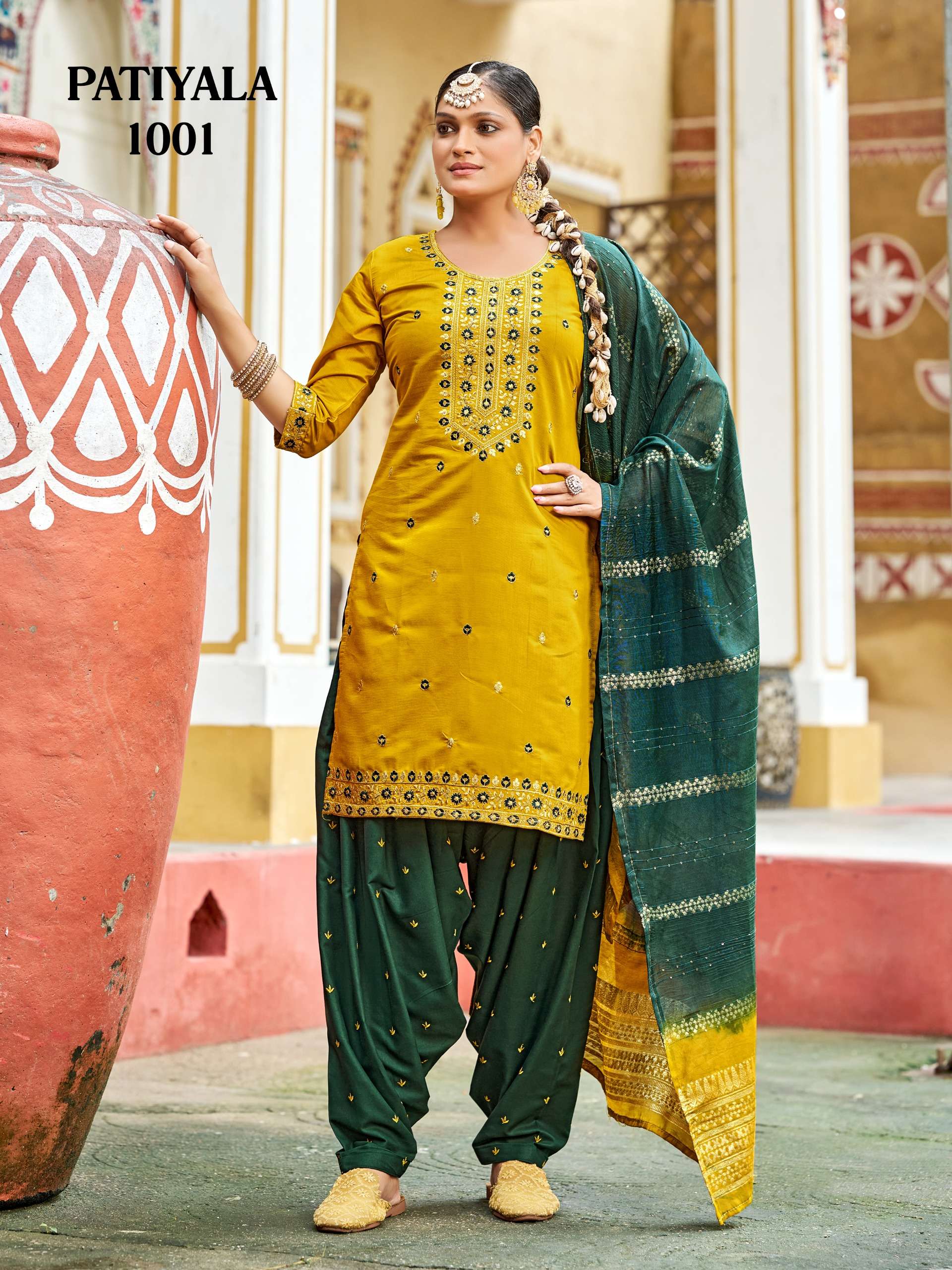 MUKESH PATIYALA SILK WITH SEQUENCE DESIGNER WORKS PUNJABI SUIT