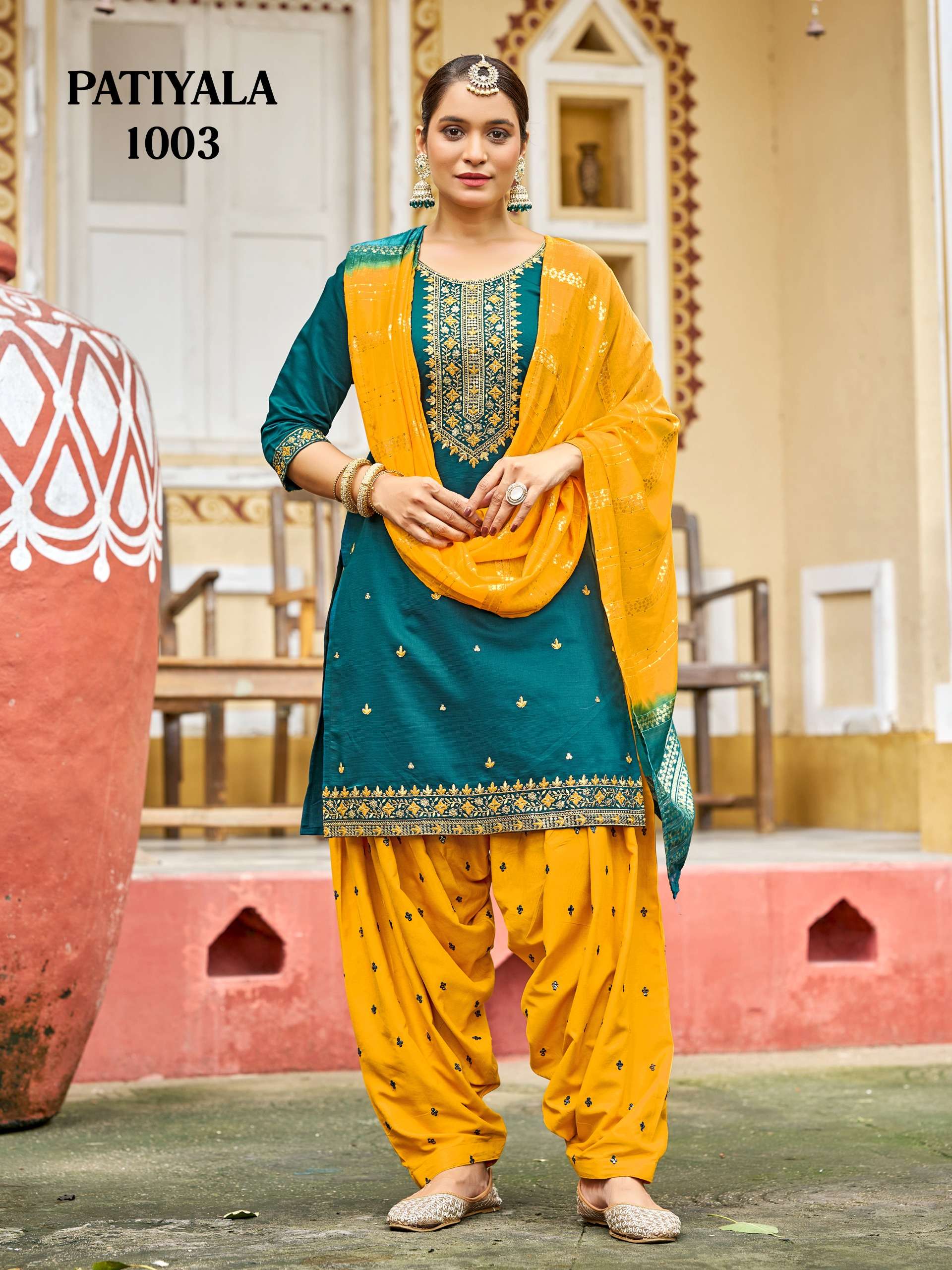 MUKESH PATIYALA SILK WITH SEQUENCE DESIGNER WORKS PUNJABI SUIT