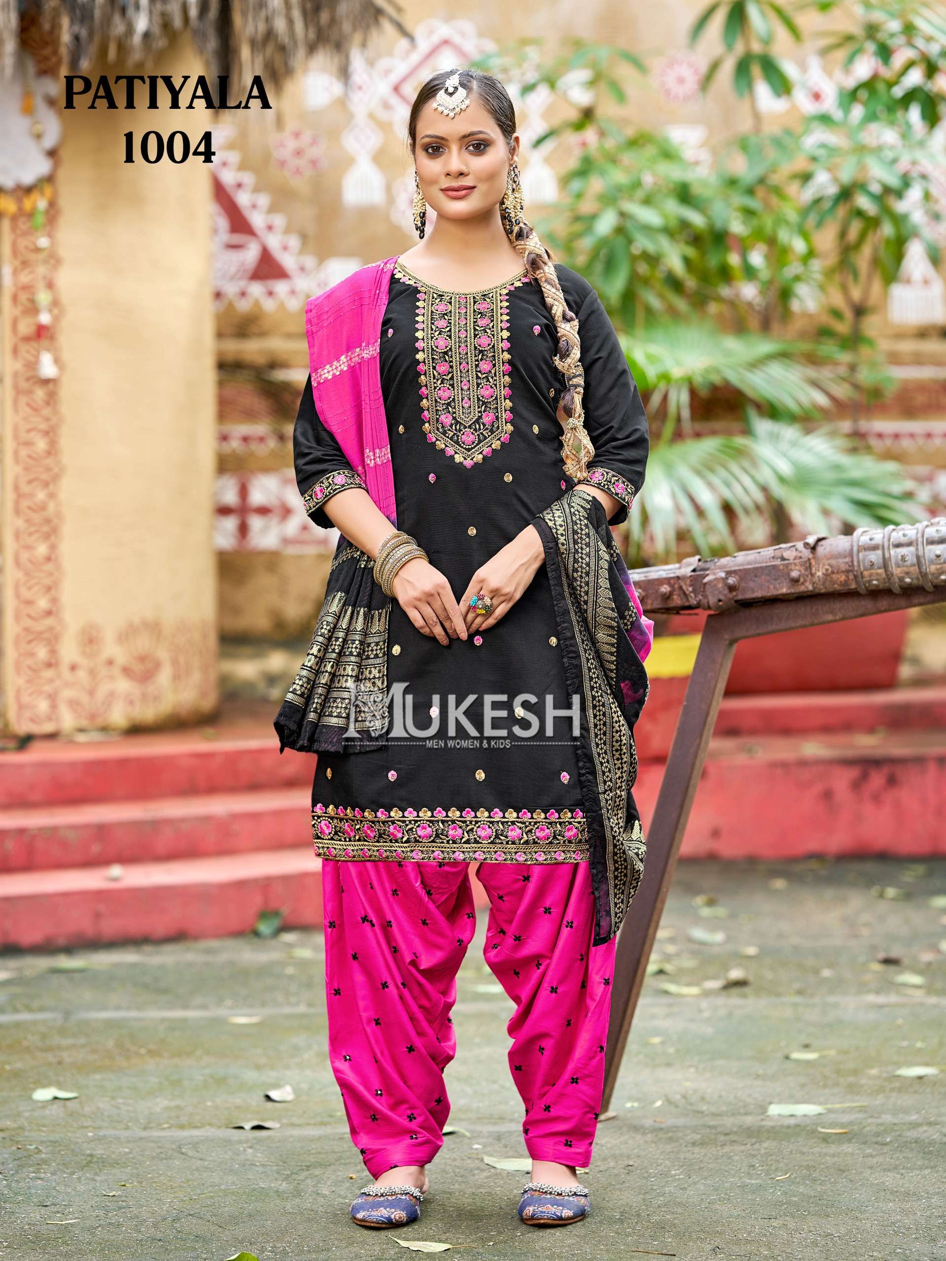 MUKESH PATIYALA SILK WITH SEQUENCE DESIGNER WORKS PUNJABI SUIT