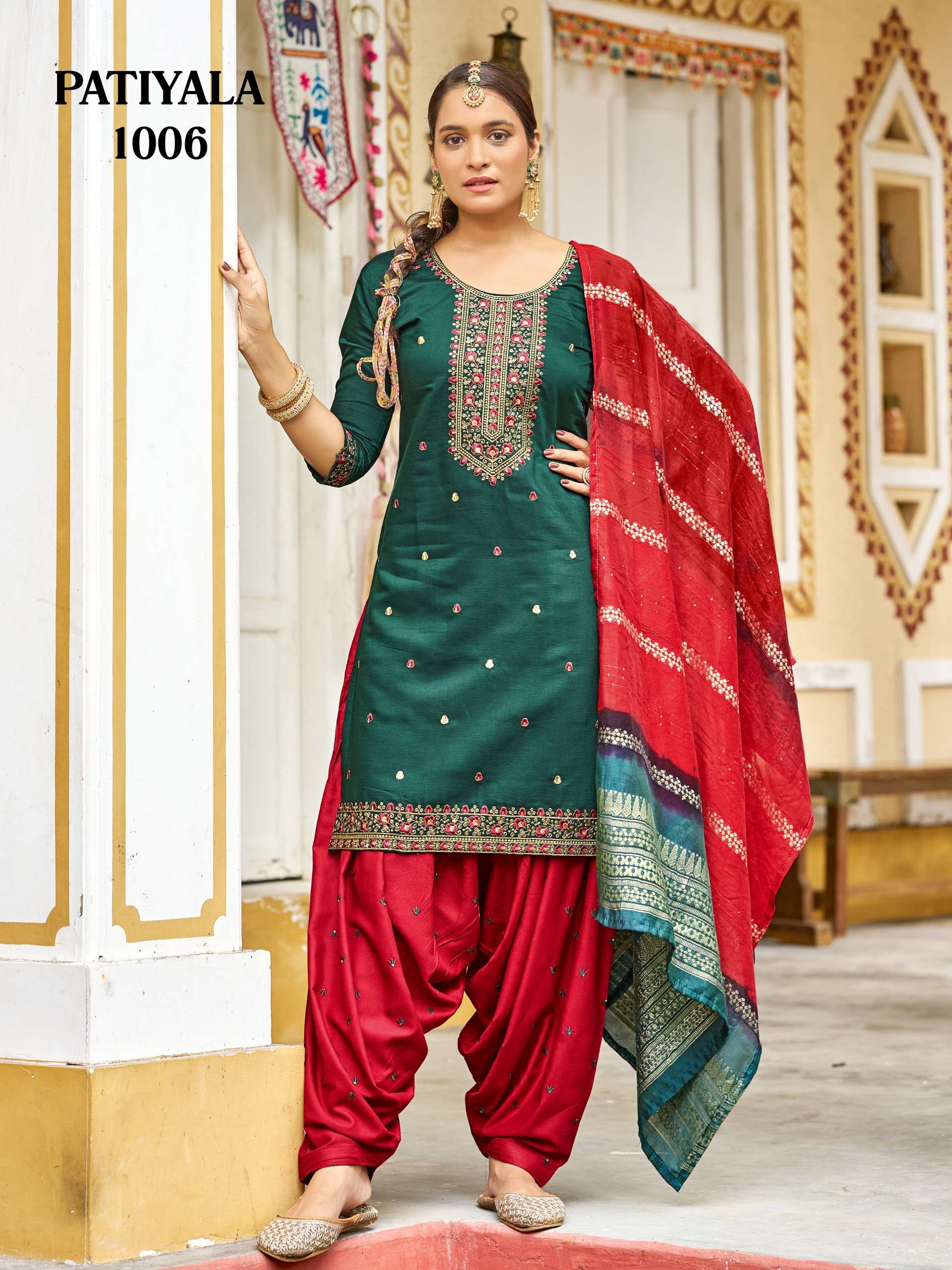 MUKESH PATIYALA SILK WITH SEQUENCE DESIGNER WORKS PUNJABI SUIT