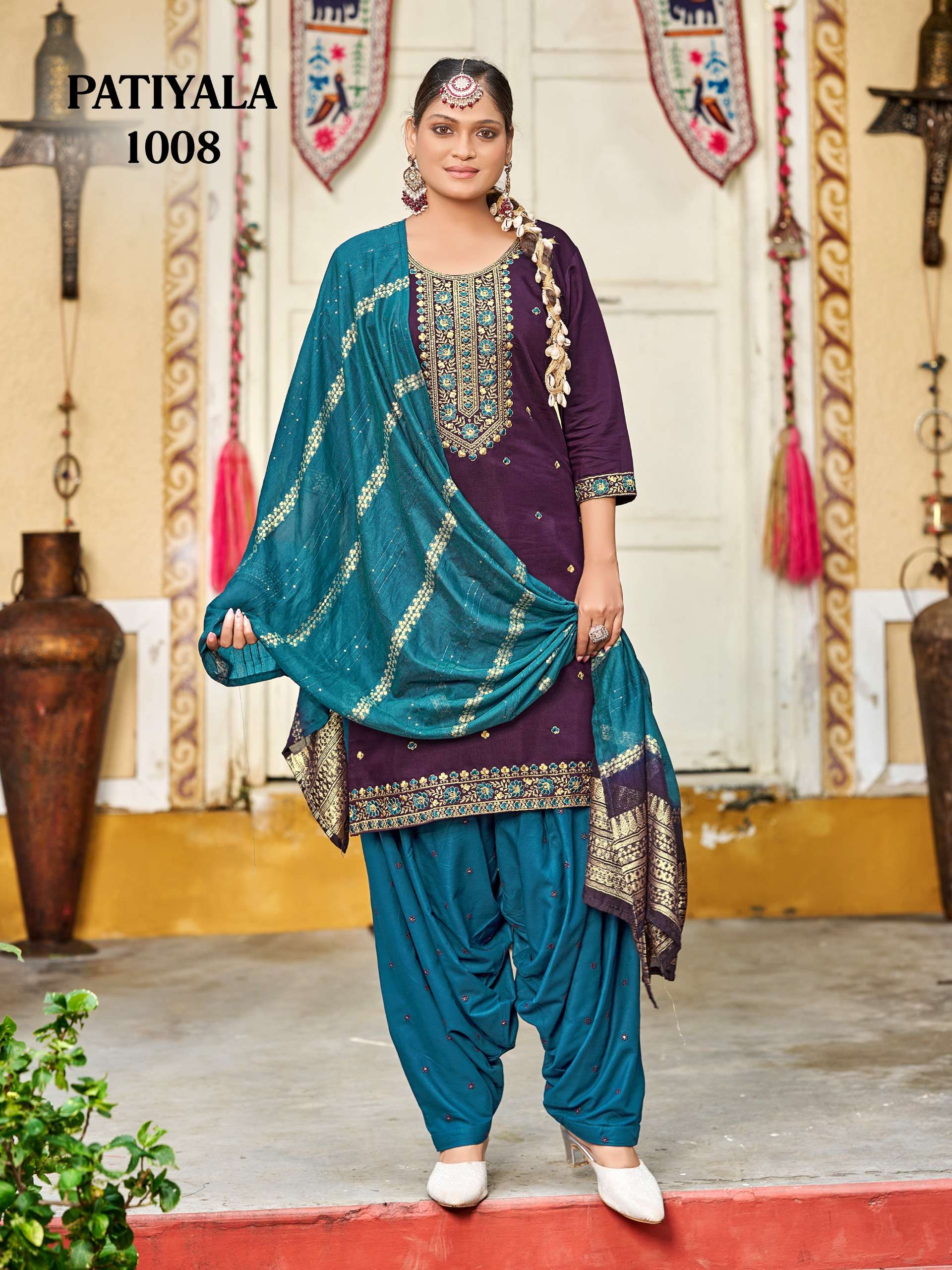 MUKESH PATIYALA SILK WITH SEQUENCE DESIGNER WORKS PUNJABI SUIT