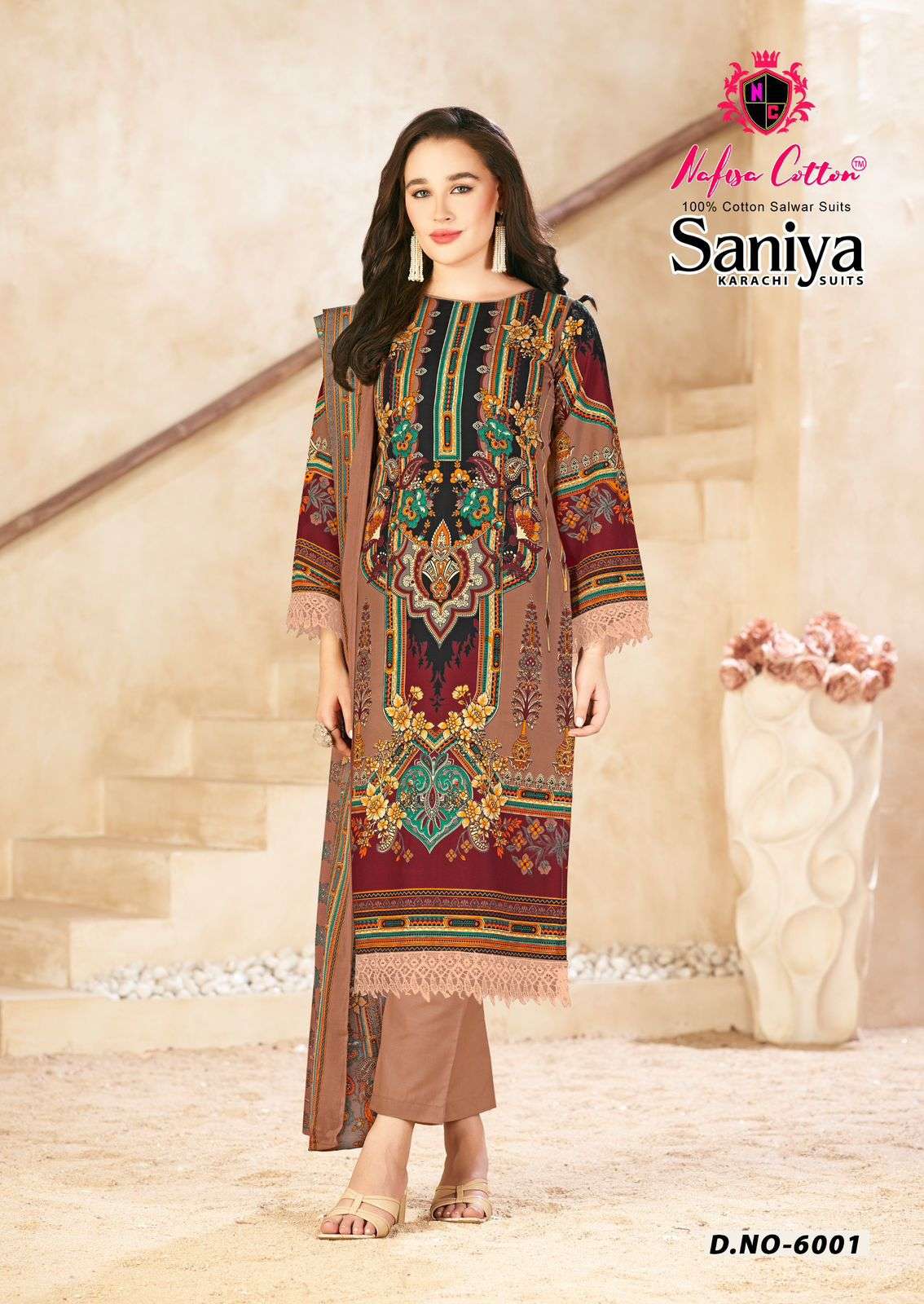 NAFISA COTTON SANIYA KARACHI SUITS VOL 6 COTTON DIGITAL PRINTS DRESS 