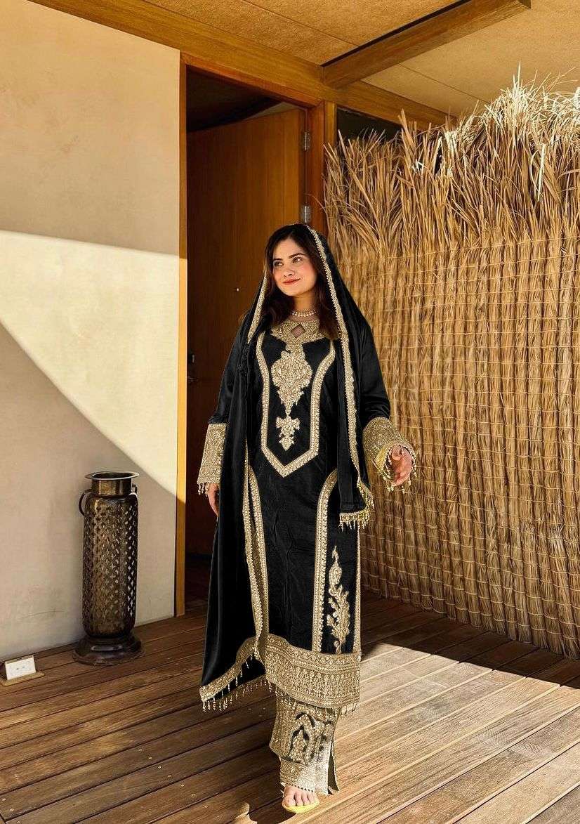 PD 1041 SILK WITH SEQUENCE EMBROIDERY DESIGNER READY MADE SUIT