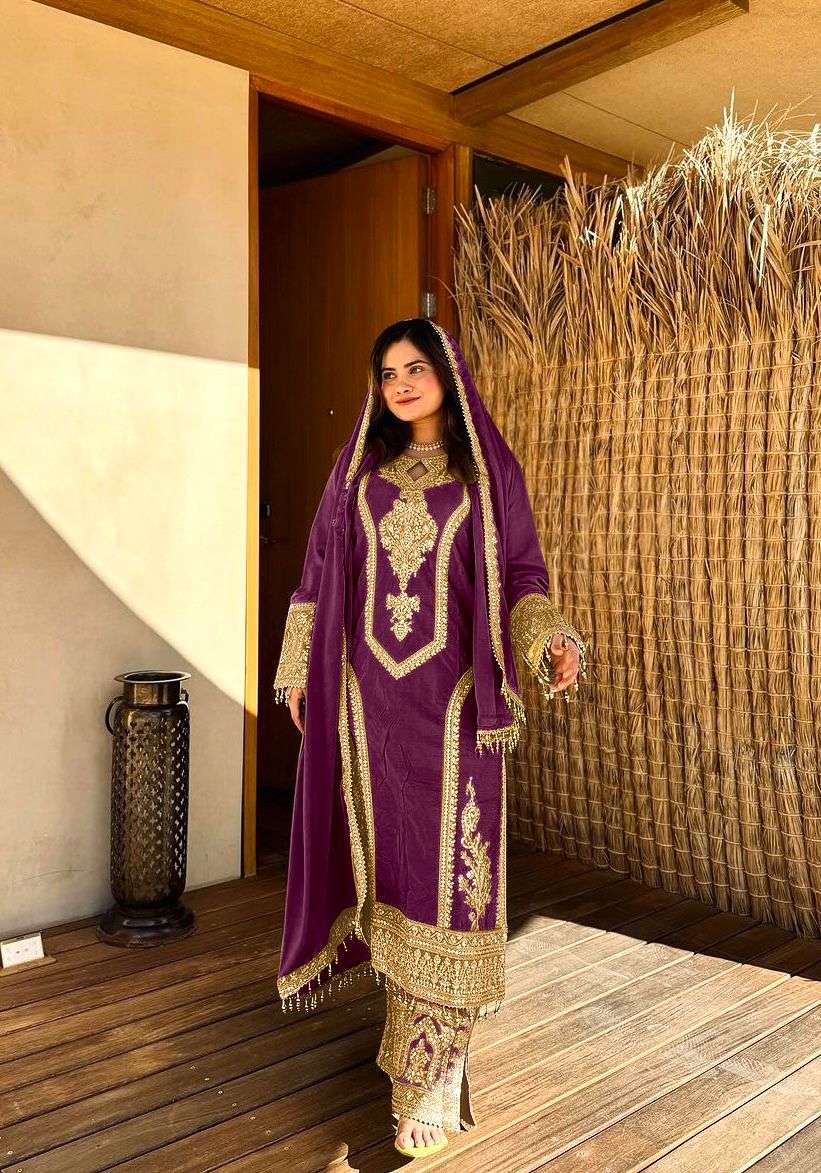 PD 1041 SILK WITH SEQUENCE EMBROIDERY DESIGNER READY MADE SUIT