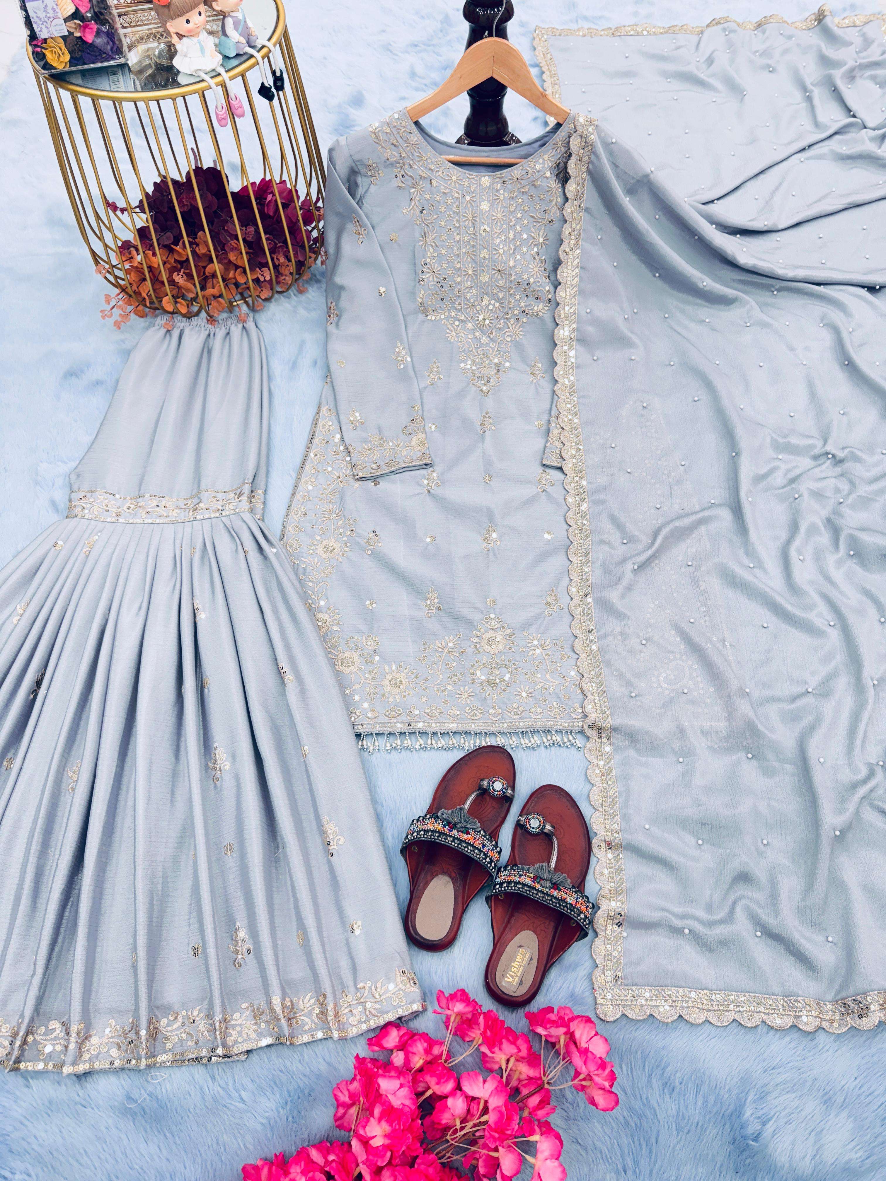 PD 1046 PARTY WEAR DESIGNER LOOK READY MADE SHARARA SUIT