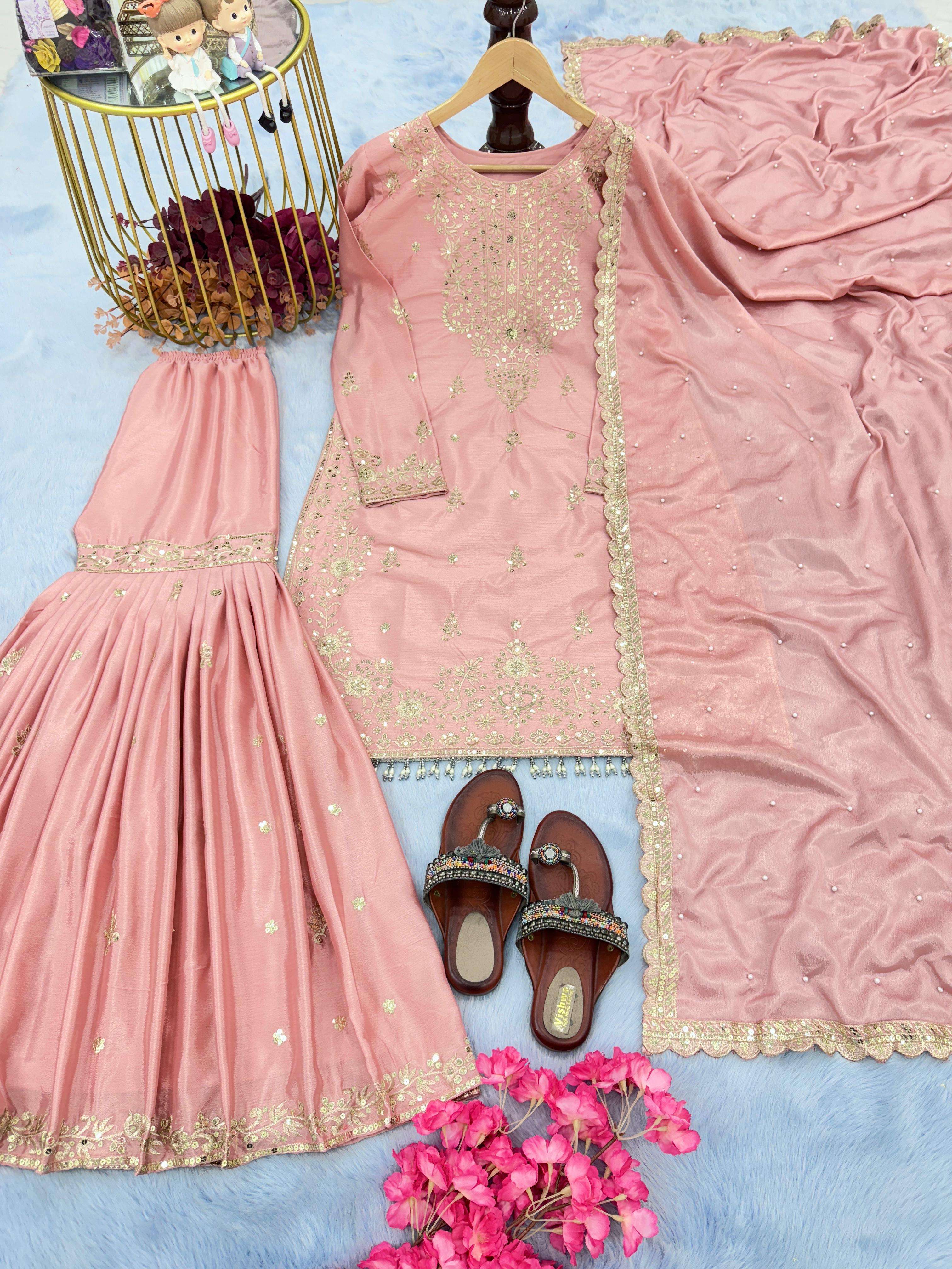 PD 1046 PARTY WEAR DESIGNER LOOK READY MADE SHARARA SUIT