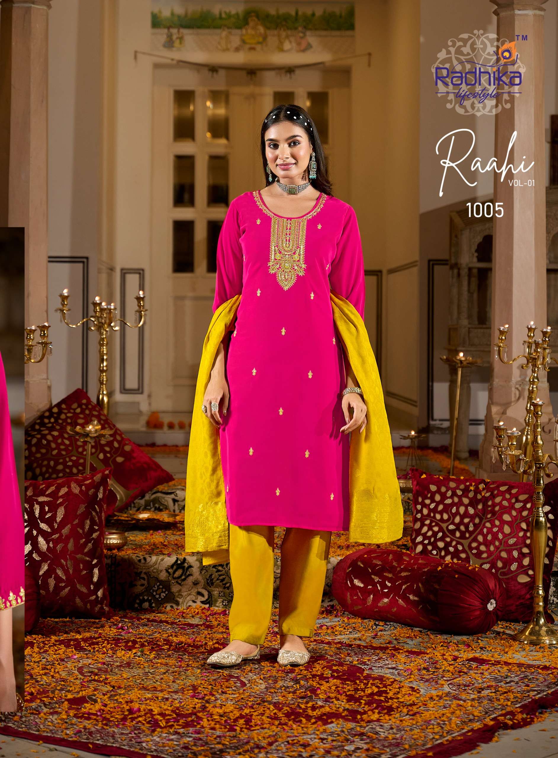RADHIKA LIFESTYLE RAHI VOL 1 SILK WITH FANCY EMBROIDERY WORK 3PCS SET