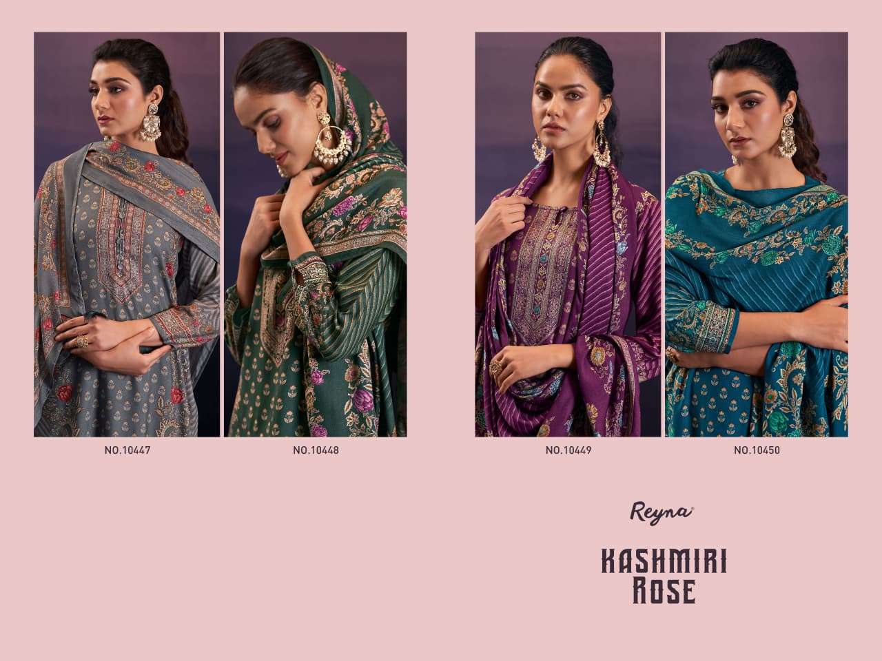 REYNA KASHMIRI ROSE PASHMINA DIGITAL PRINT WITH FANCY WORK SUIT