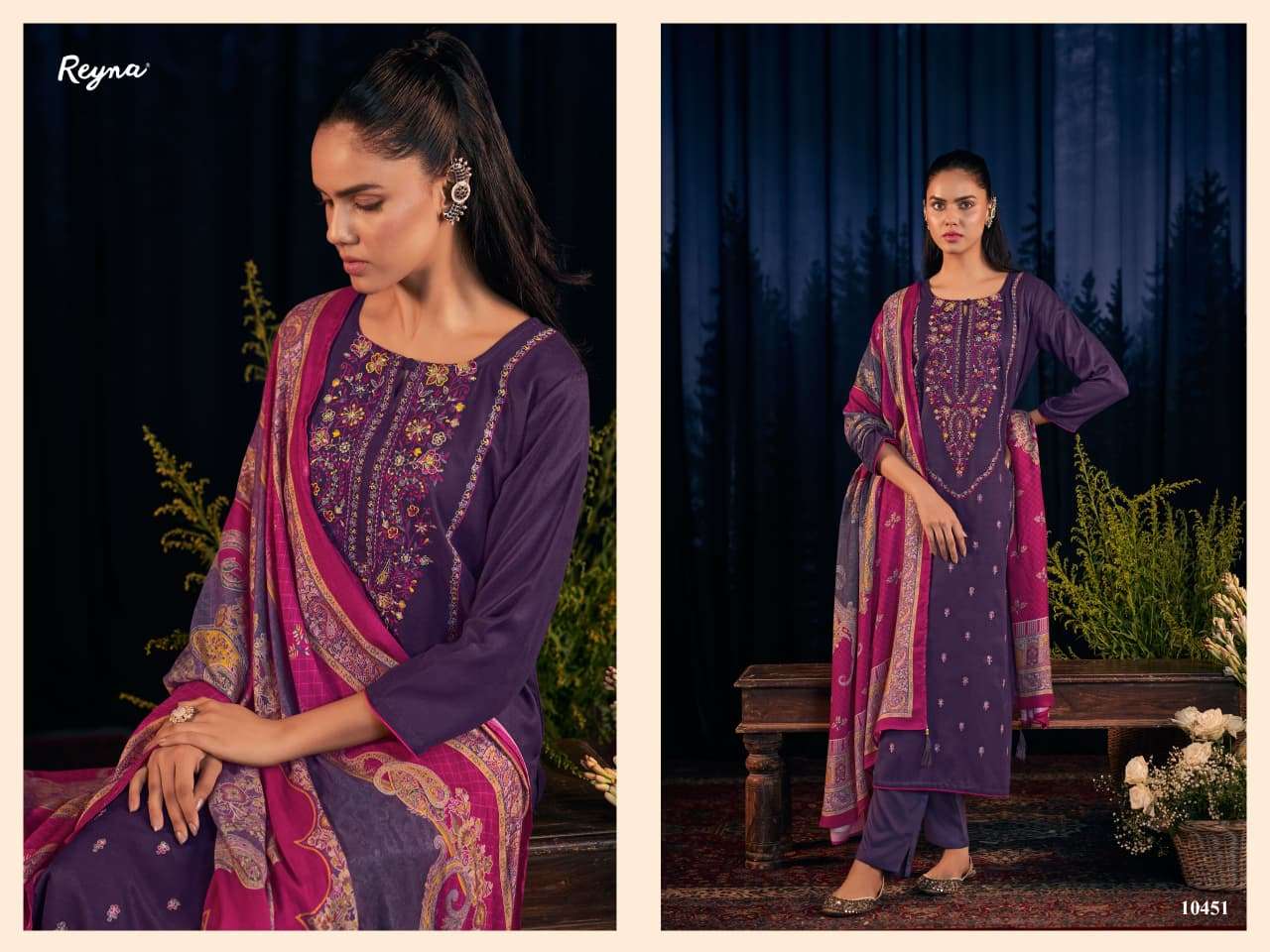 REYNA TANISHQ PASHMINA HEAVY KASHMIRI EMBROIDERY DESIGNER WORK SUIT