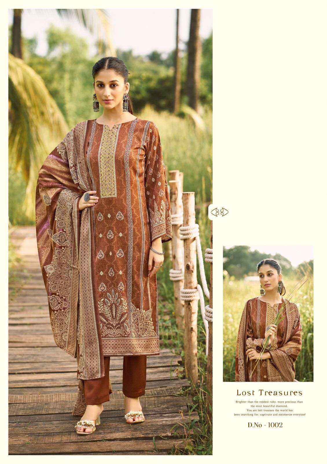 ROLI MOLI CREATION FARIDA PASHMINA PRINT WITH FANCY WORK SUIT
