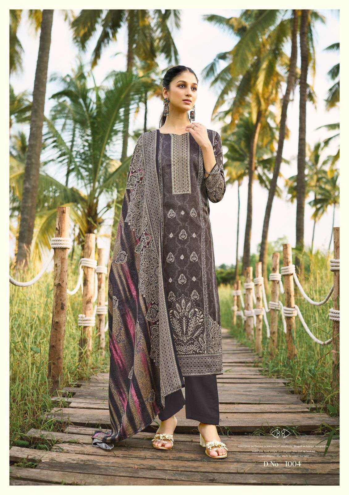 ROLI MOLI CREATION FARIDA PASHMINA PRINT WITH FANCY WORK SUIT