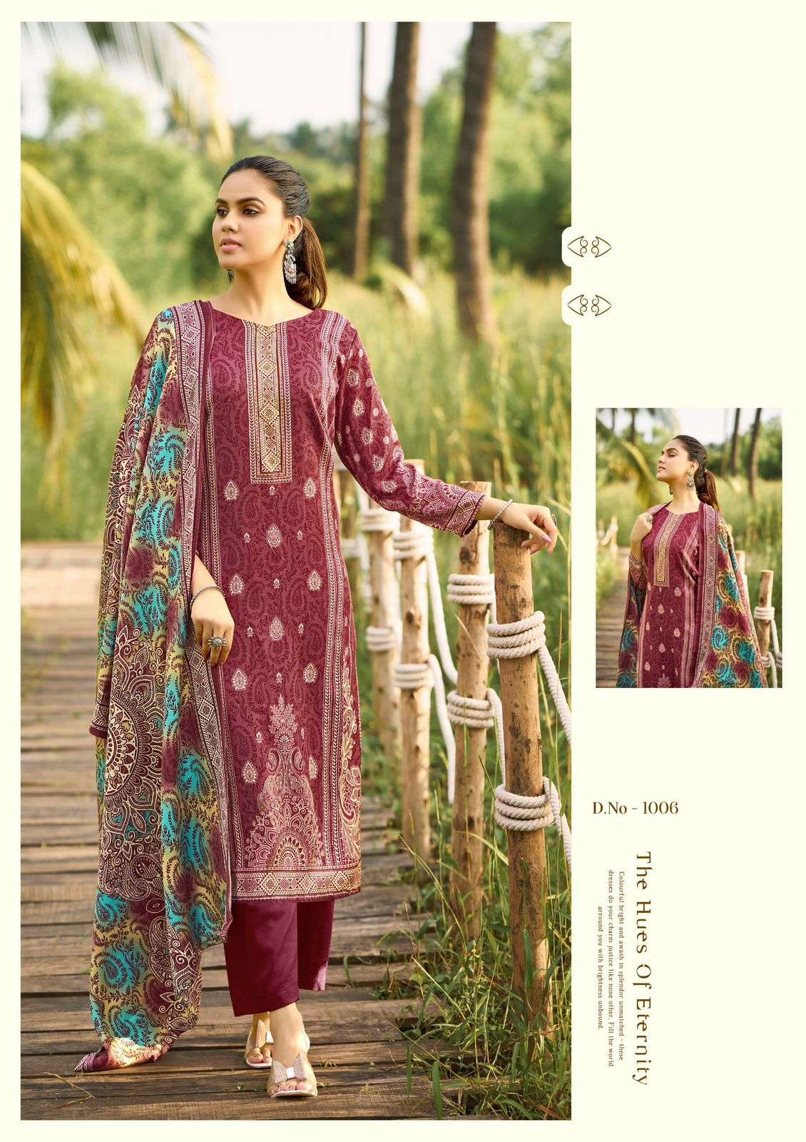 ROLI MOLI CREATION FARIDA PASHMINA PRINT WITH FANCY WORK SUIT
