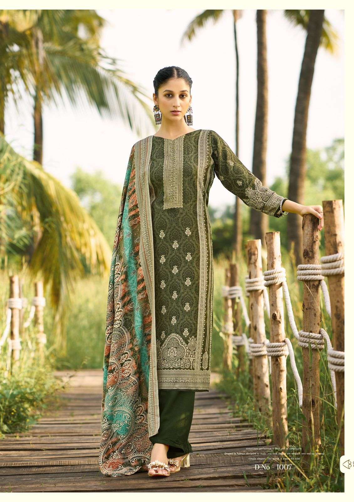 ROLI MOLI CREATION FARIDA PASHMINA PRINT WITH FANCY WORK SUIT