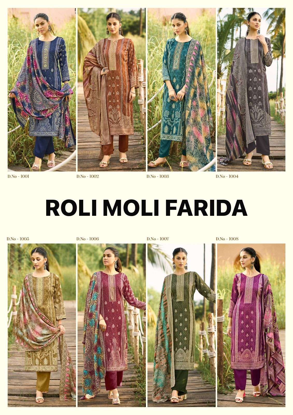 ROLI MOLI CREATION FARIDA PASHMINA PRINT WITH FANCY WORK SUIT