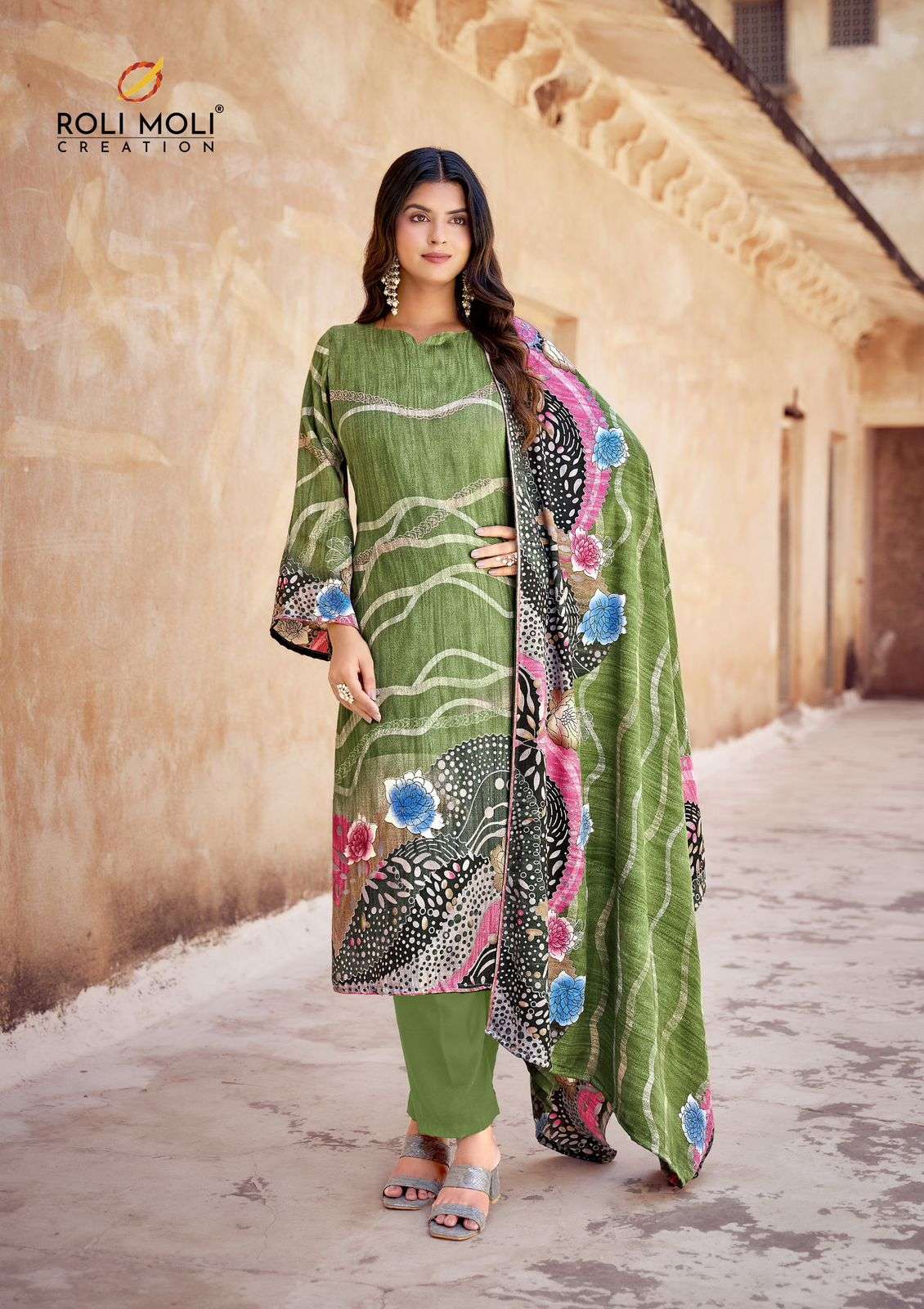 ROLI MOLI CREATION KABIRA PRINTED WINTER WEAR DRESS