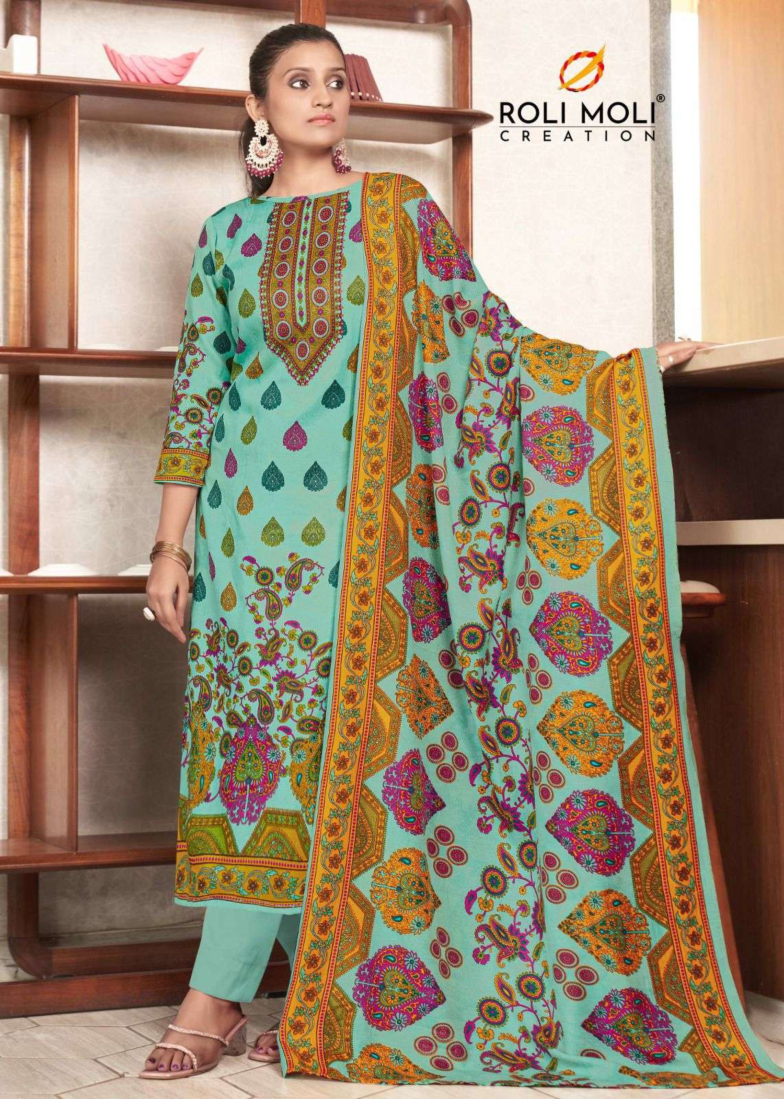 ROLI MOLI CREATION KALAKARI PASHMINA FANCY WORK SUIT