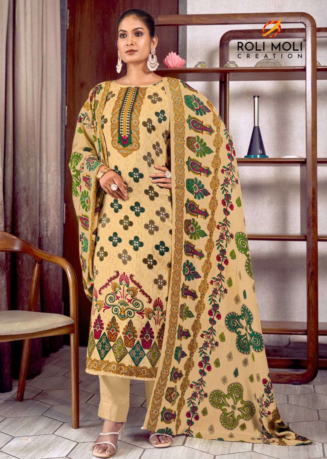 ROLI MOLI CREATION KALAKARI PASHMINA FANCY WORK SUIT