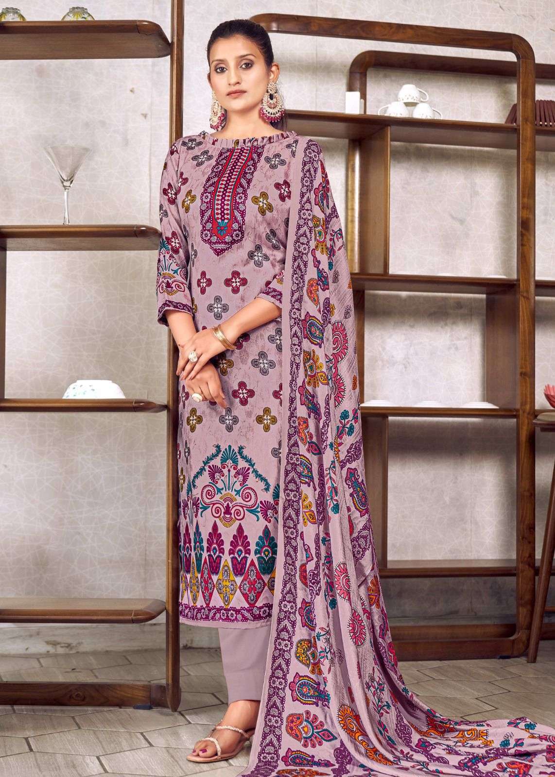 ROLI MOLI CREATION KALAKARI PASHMINA FANCY WORK SUIT