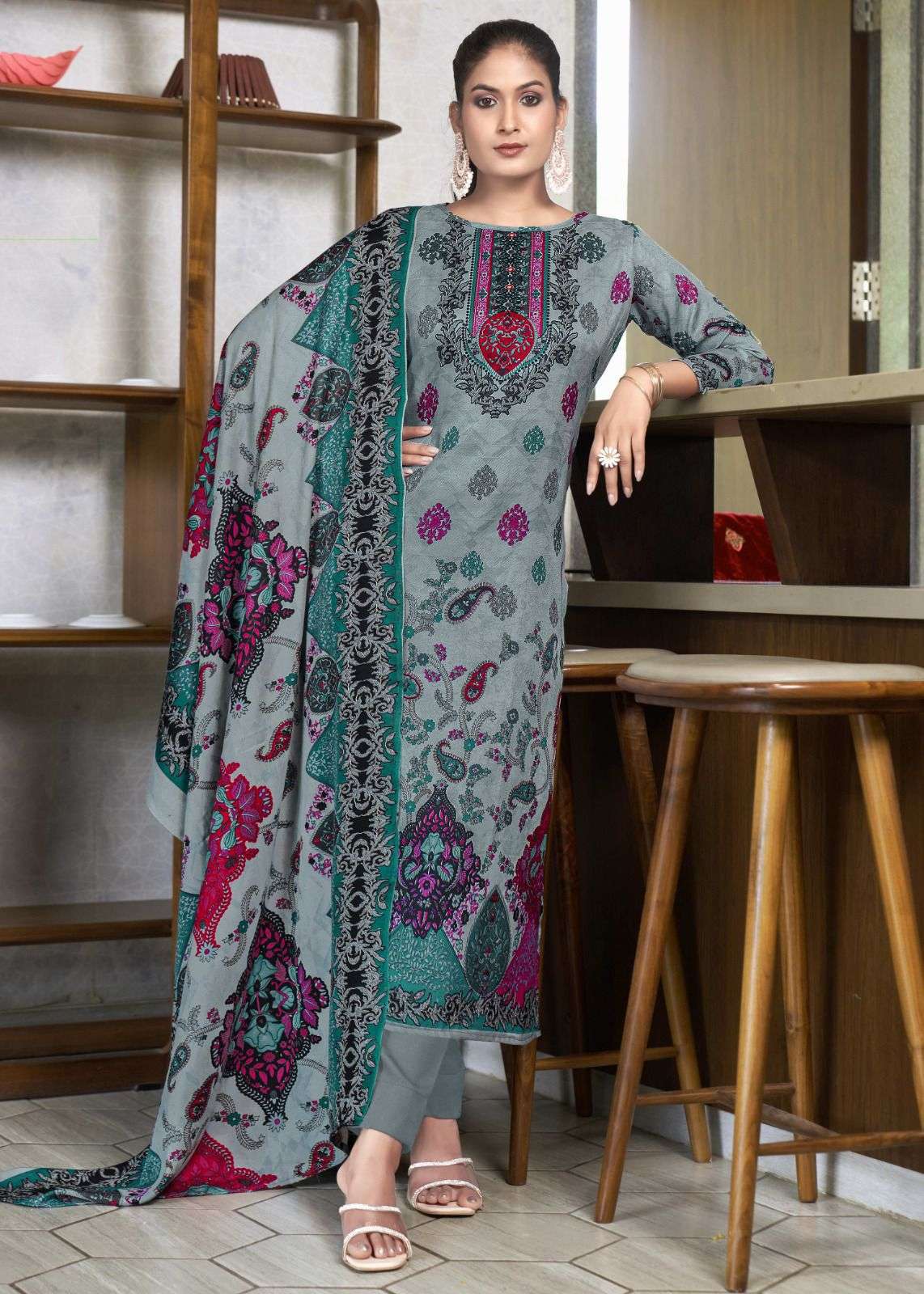 ROLI MOLI CREATION KALAKARI PASHMINA FANCY WORK SUIT