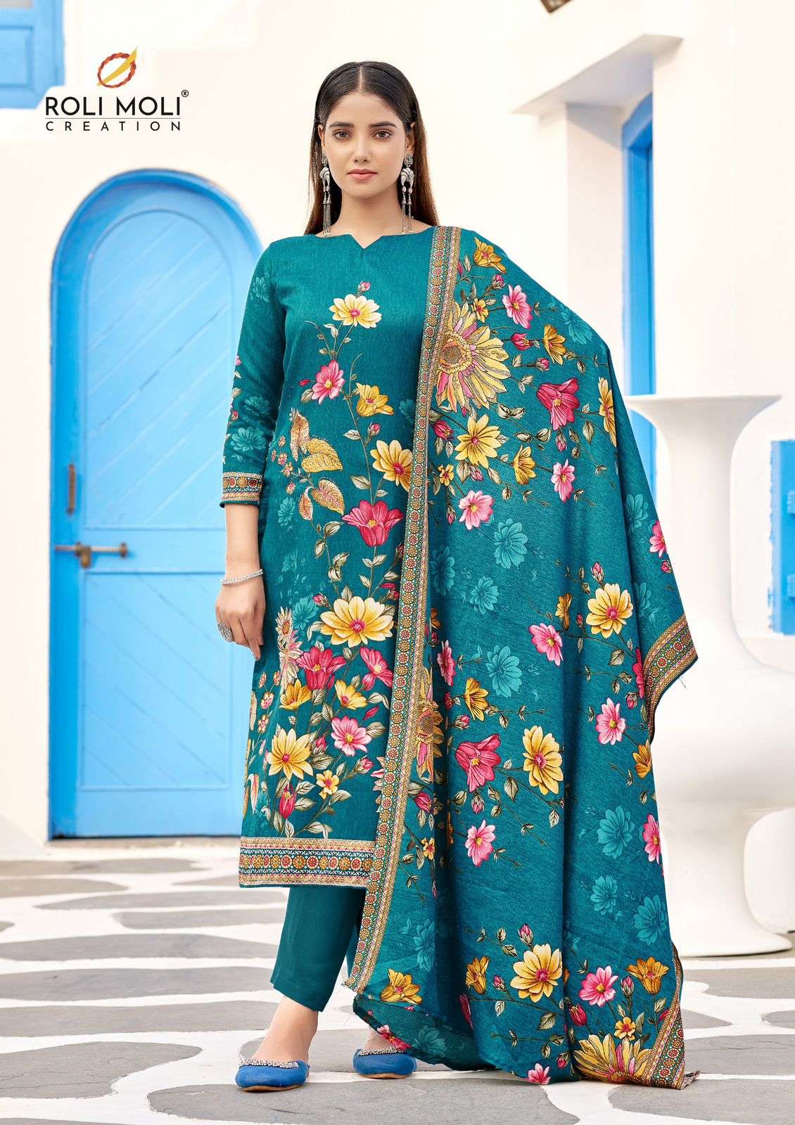 ROLI MOLI CREATION TAABEER PASHMINA PRINT WITH FANCY WORK SUIT