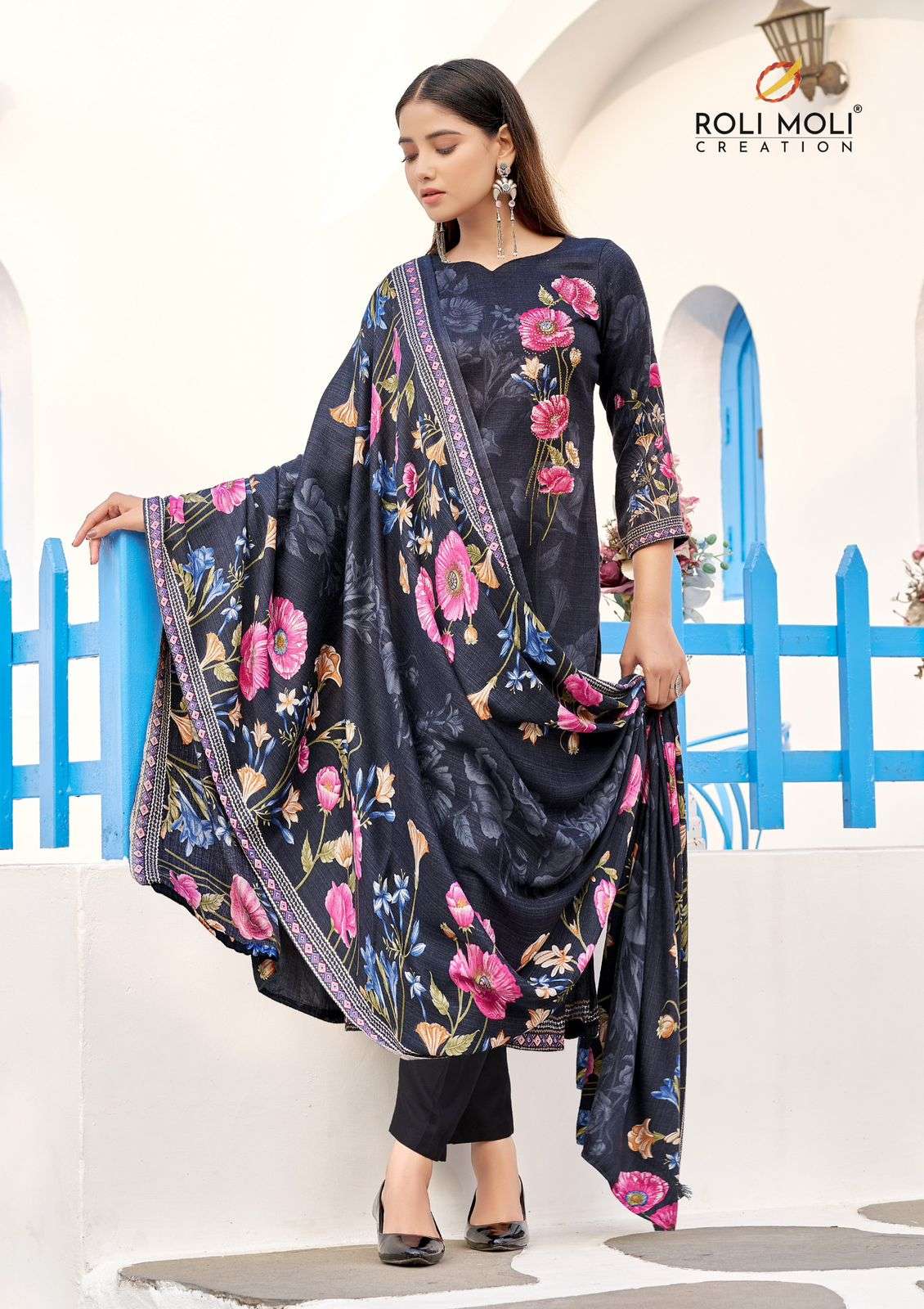 ROLI MOLI CREATION TAABEER PASHMINA PRINT WITH FANCY WORK SUIT