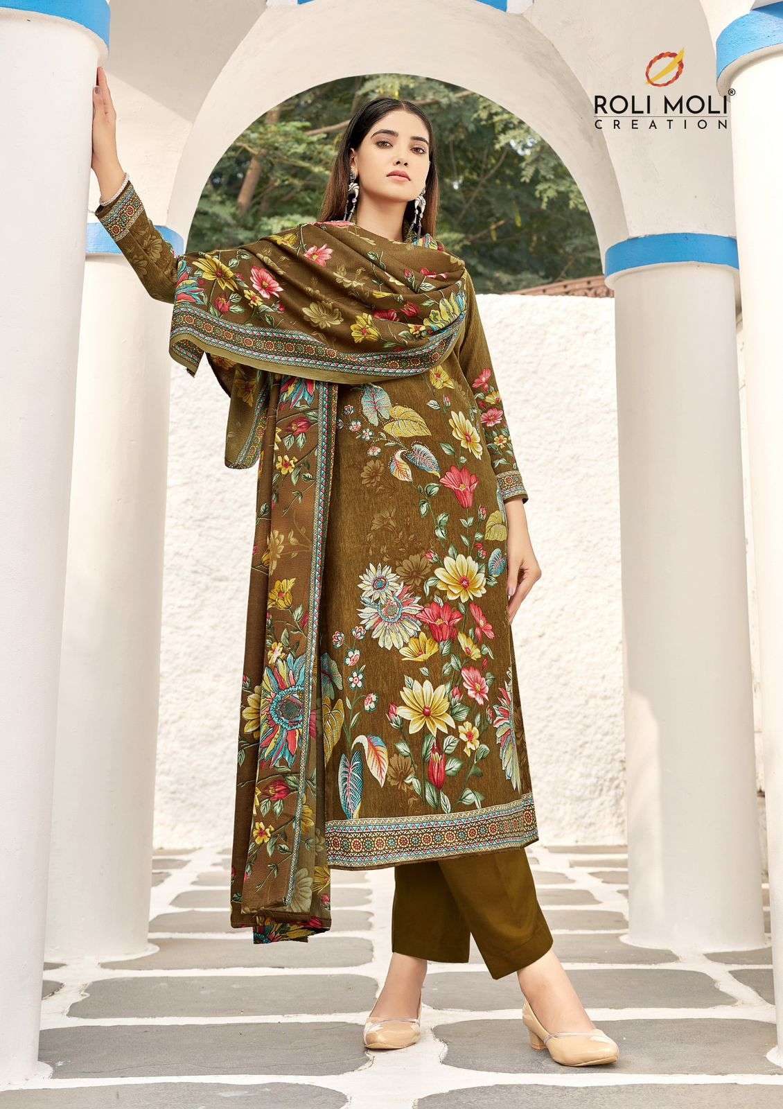 ROLI MOLI CREATION TAABEER PASHMINA PRINT WITH FANCY WORK SUIT