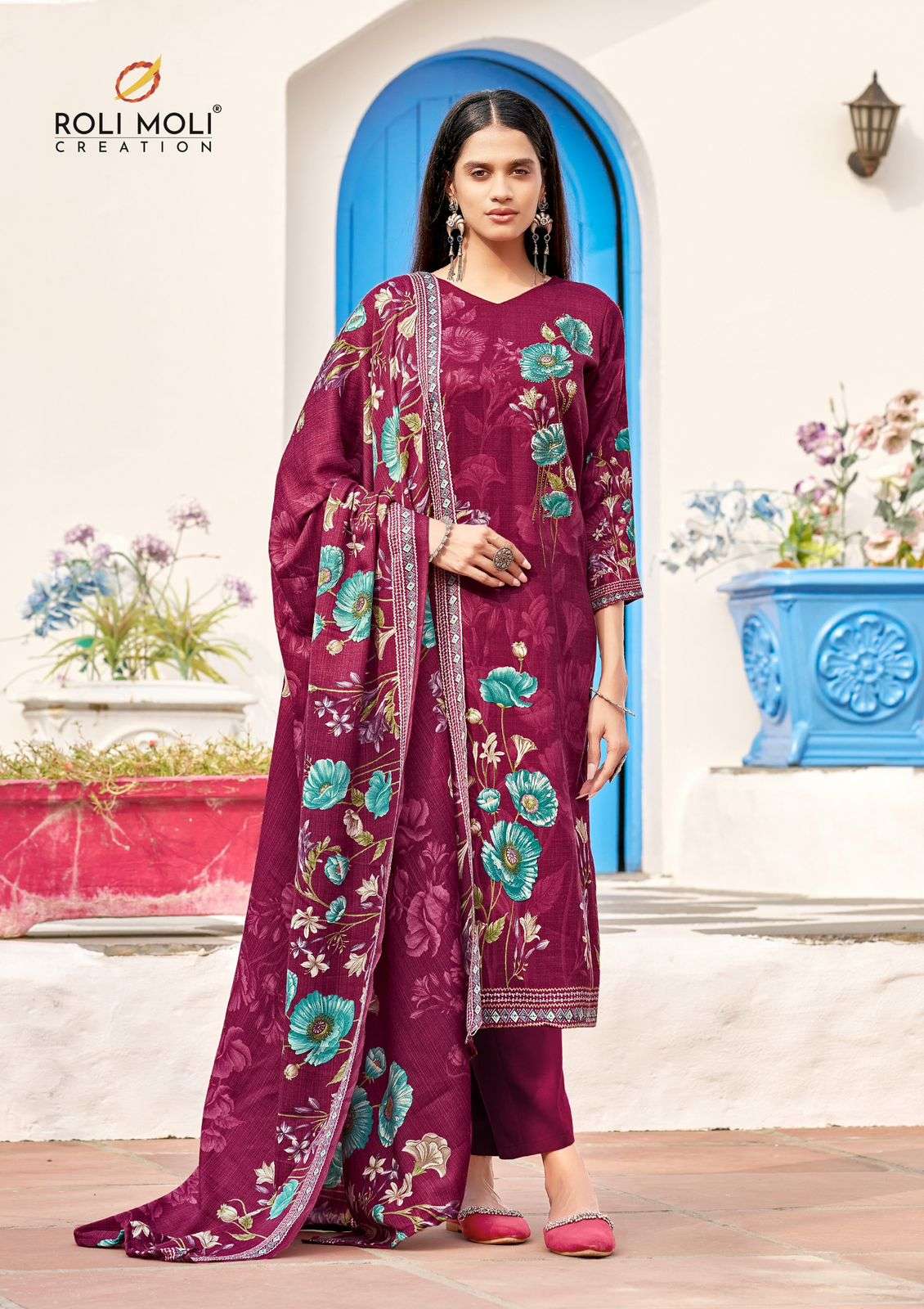 ROLI MOLI CREATION TAABEER PASHMINA PRINT WITH FANCY WORK SUIT