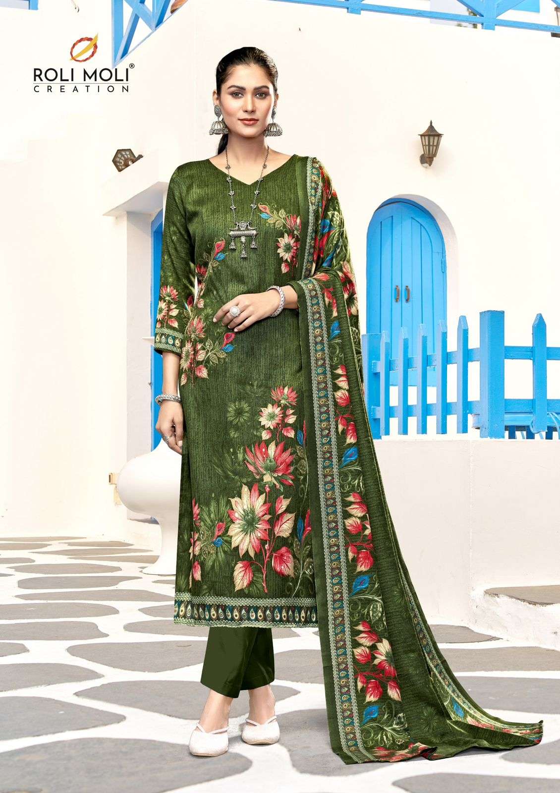 ROLI MOLI CREATION TAABEER PASHMINA PRINT WITH FANCY WORK SUIT