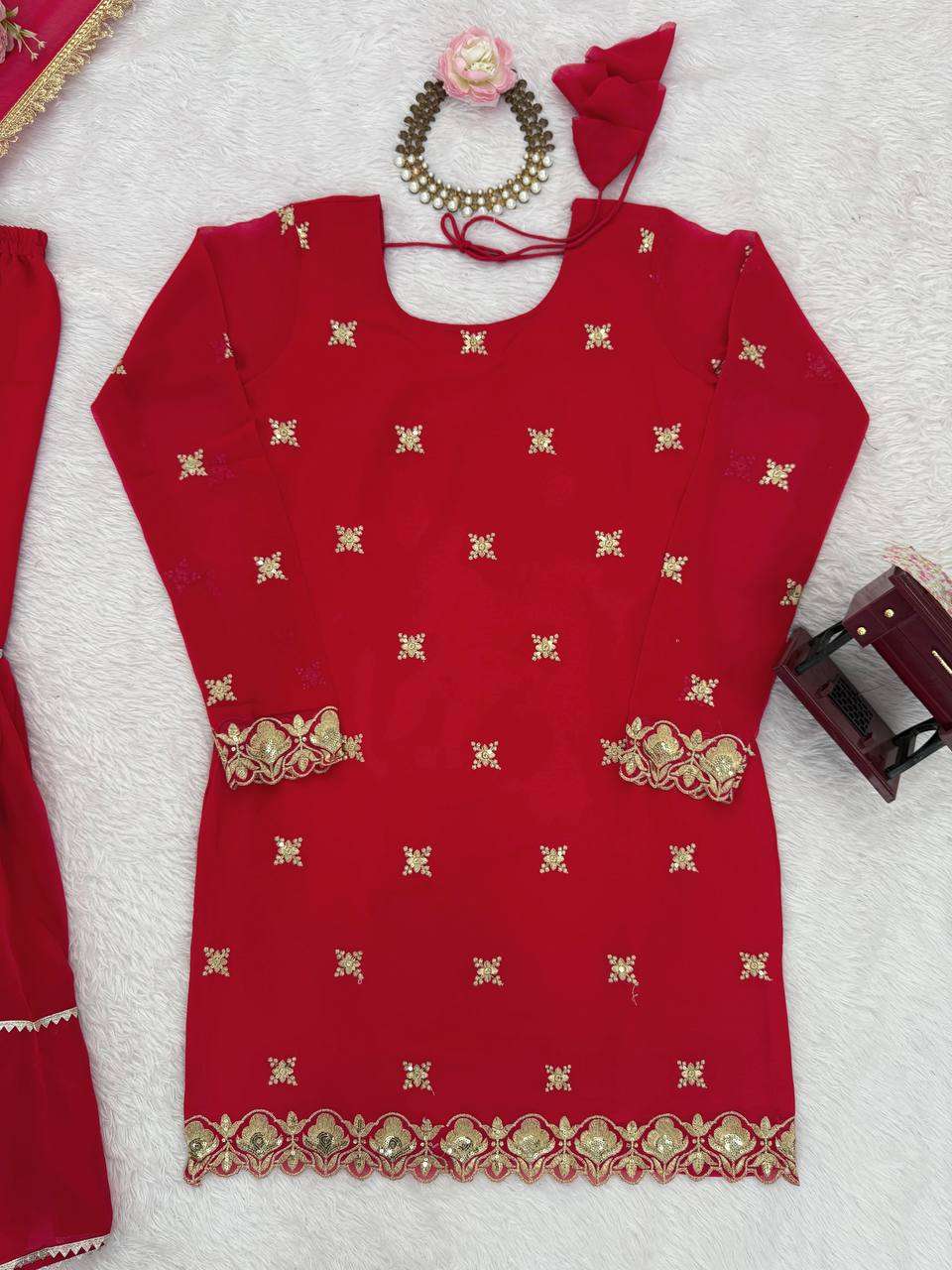 RTC 5933 GEORGETTE HEAVY DESIGNER PARTY WEAR SHARARA SUIT