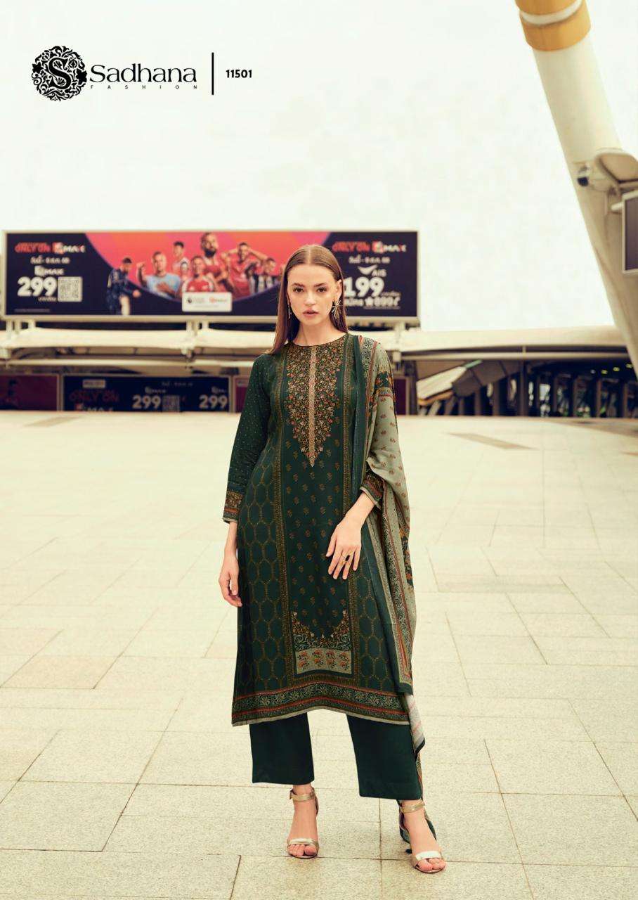  SADHANA FASHION NANA VISCOSE PASHMINA DIGITAL PRINT WITH FANCY WORK SUIT