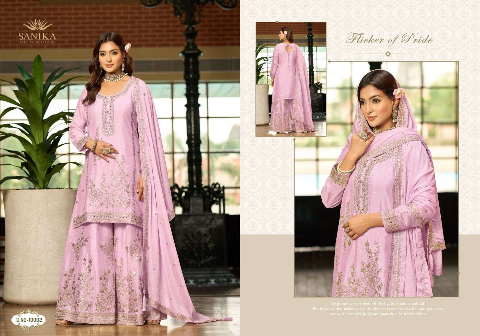 SANIKA FASHION NAZRANA SILK WITH HEAVY EMBROIDERY DESIGNER READY MADE SUIT