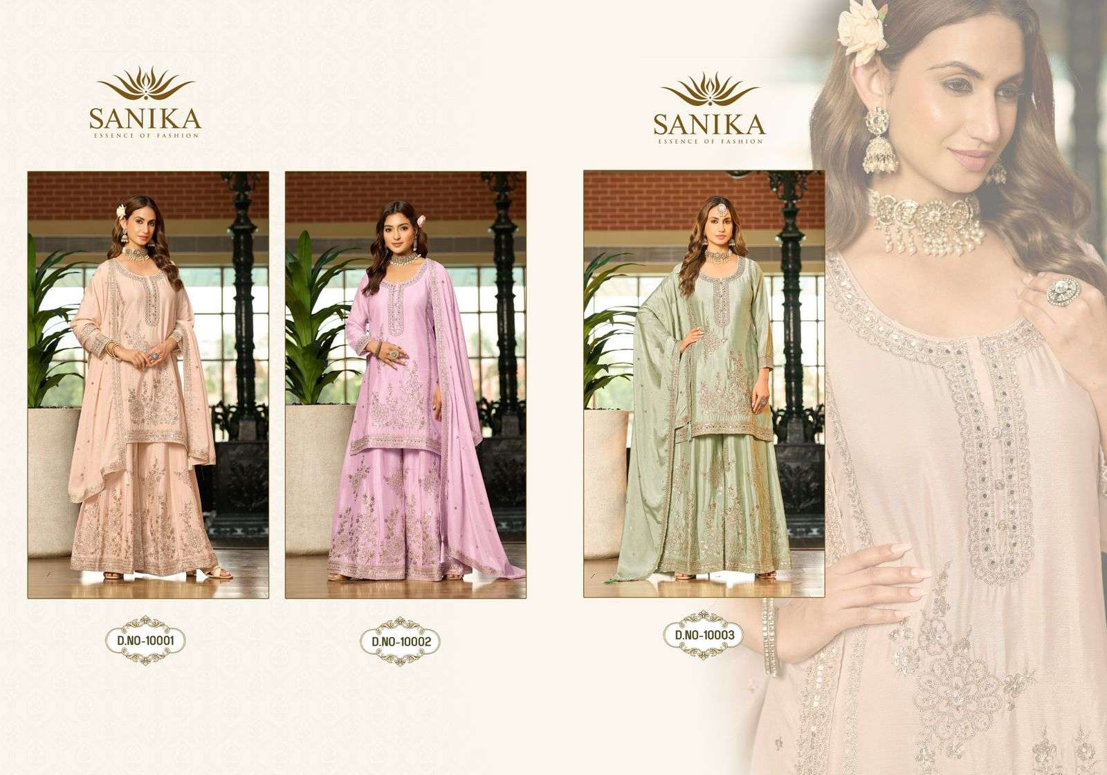 SANIKA FASHION NAZRANA SILK WITH HEAVY EMBROIDERY DESIGNER READY MADE SUIT