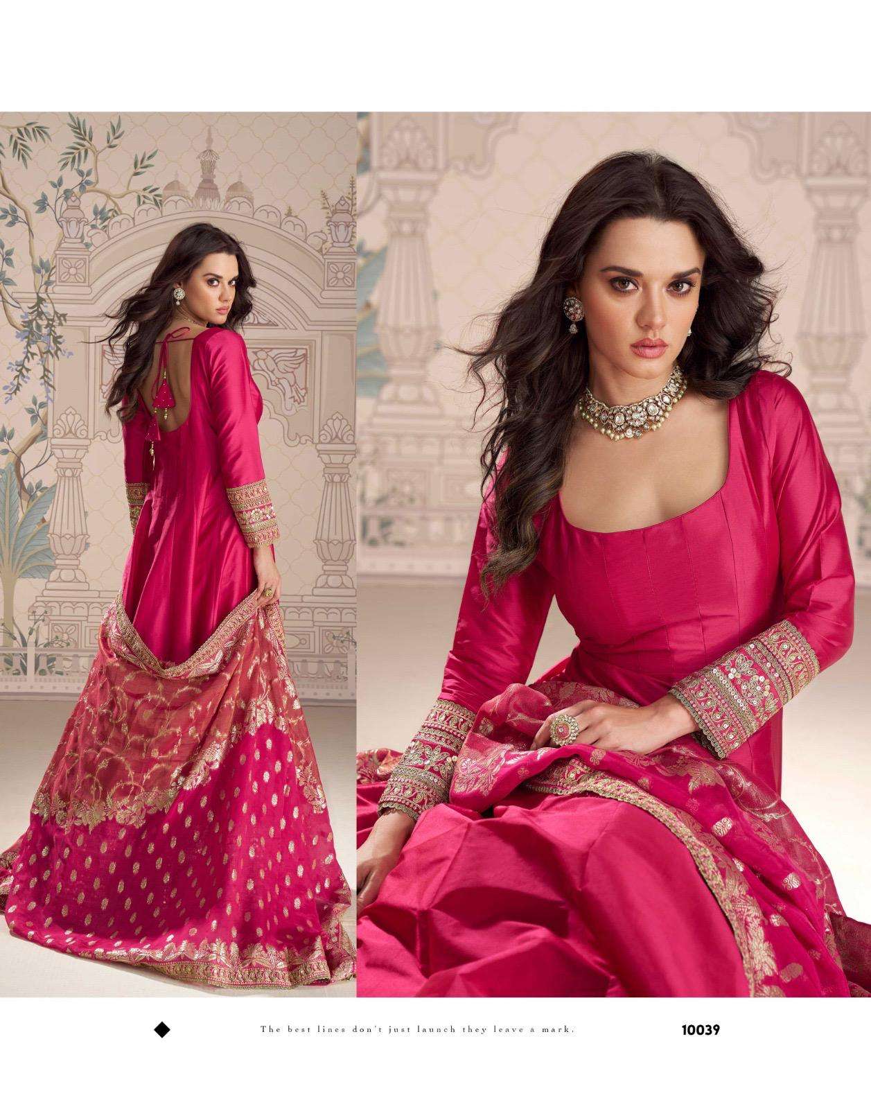 SAYURI DESIGNER ROSHNI SILK JACQUARD DESIGNER PARTY WEAR ANARKALI GOWN DRESS