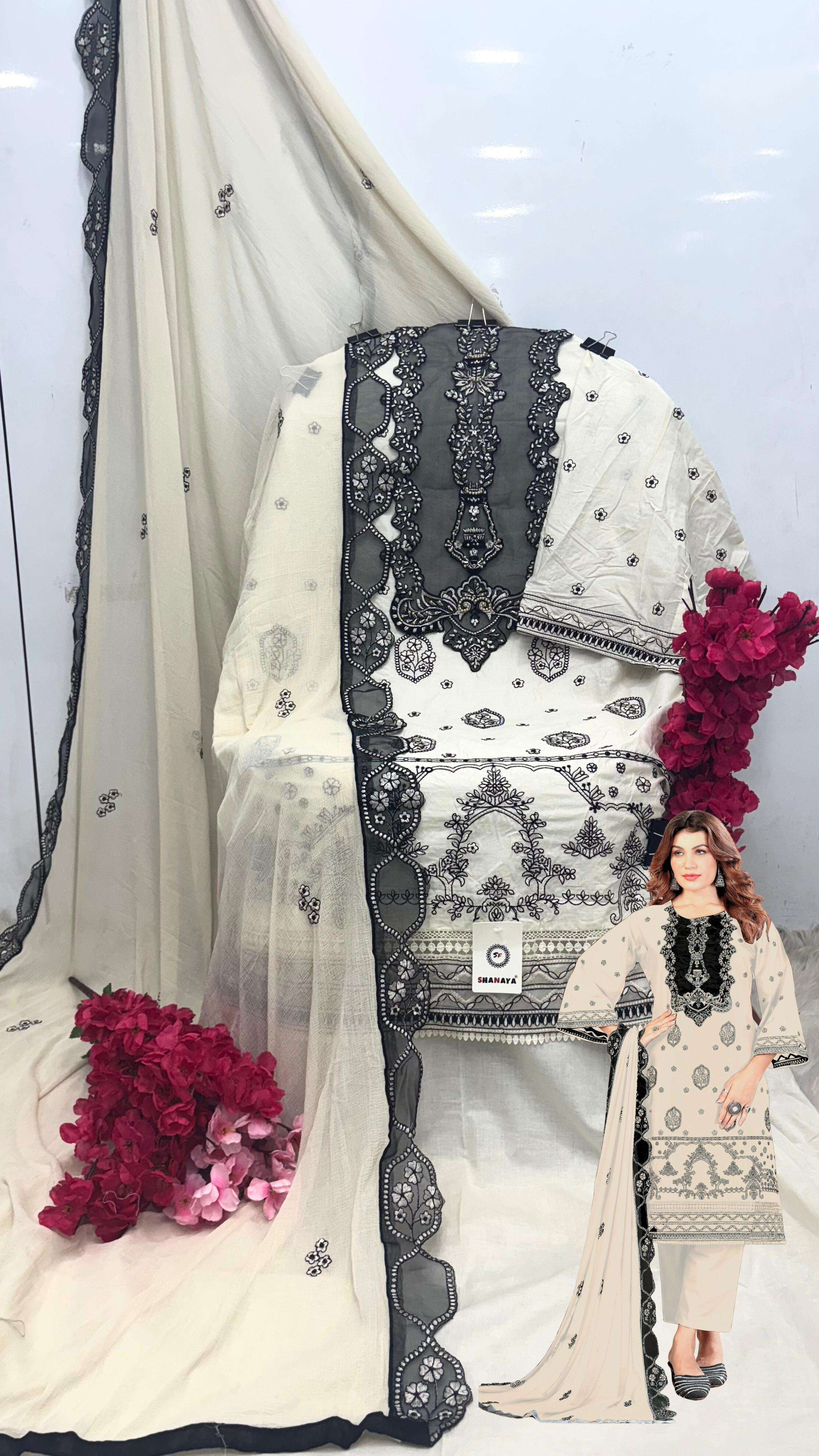 SHANAYA FASHION ROSE HAND CRAFT VOL 2 COTTON EMBROIDERY DESIGNER WORK SUIT