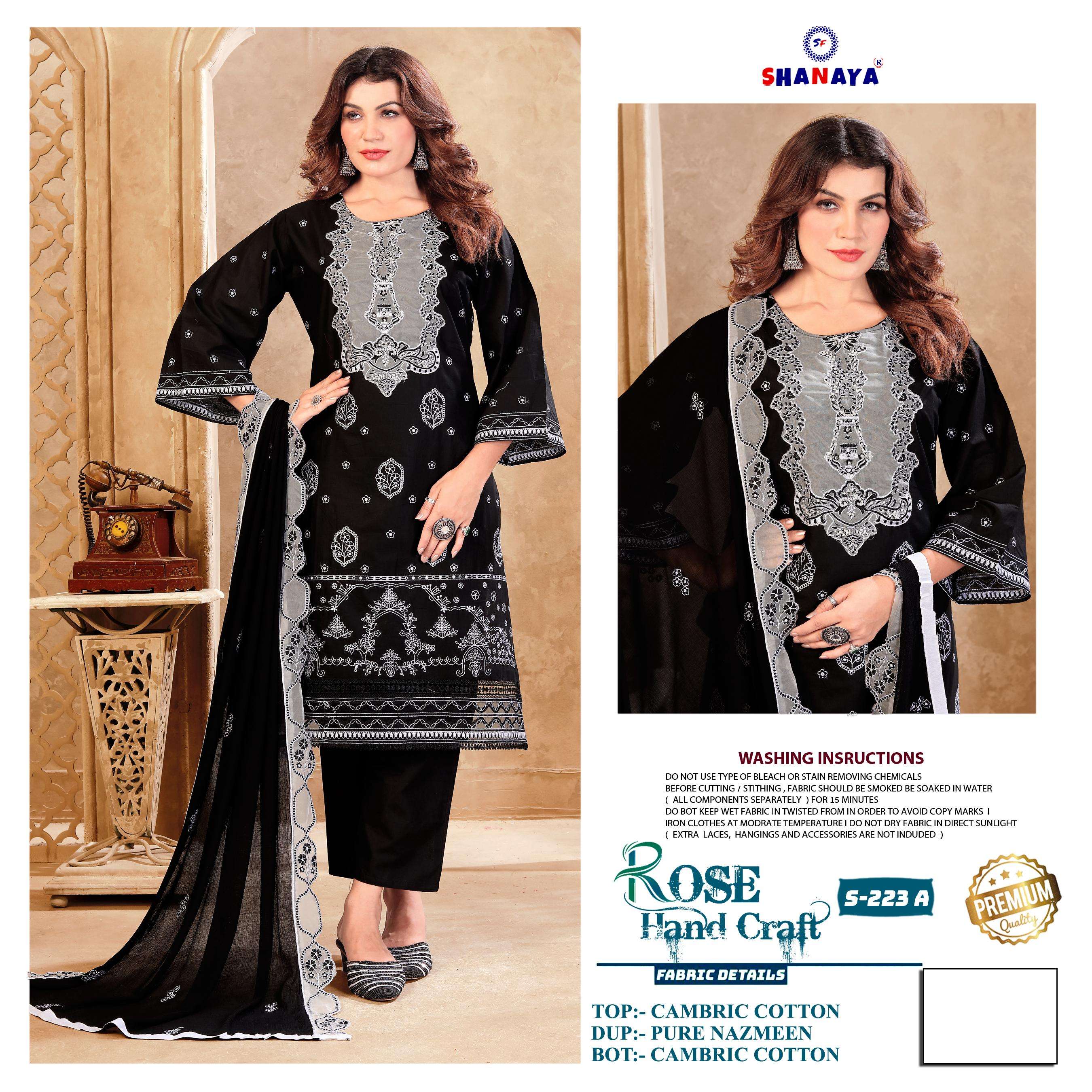 SHANAYA FASHION ROSE HAND CRAFT VOL 2 COTTON EMBROIDERY DESIGNER WORK SUIT