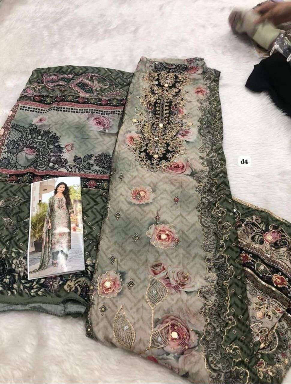SHREE FABS KT 240 MUSLIN DIGITAL PRINT WITH DESIGNER WORK PAKISTANI SUIT