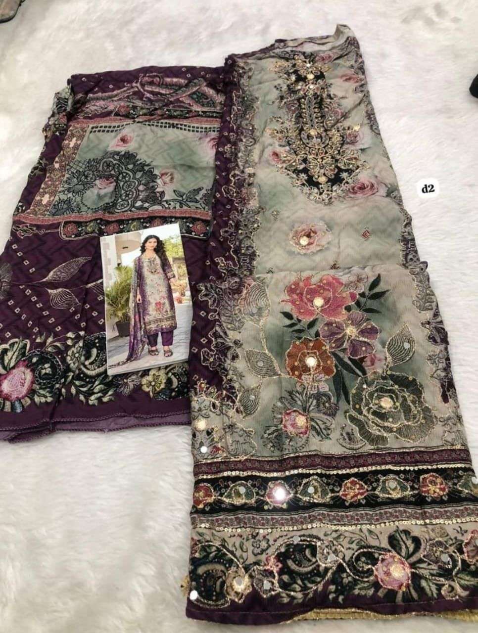 SHREE FABS KT 240 MUSLIN DIGITAL PRINT WITH DESIGNER WORK PAKISTANI SUIT