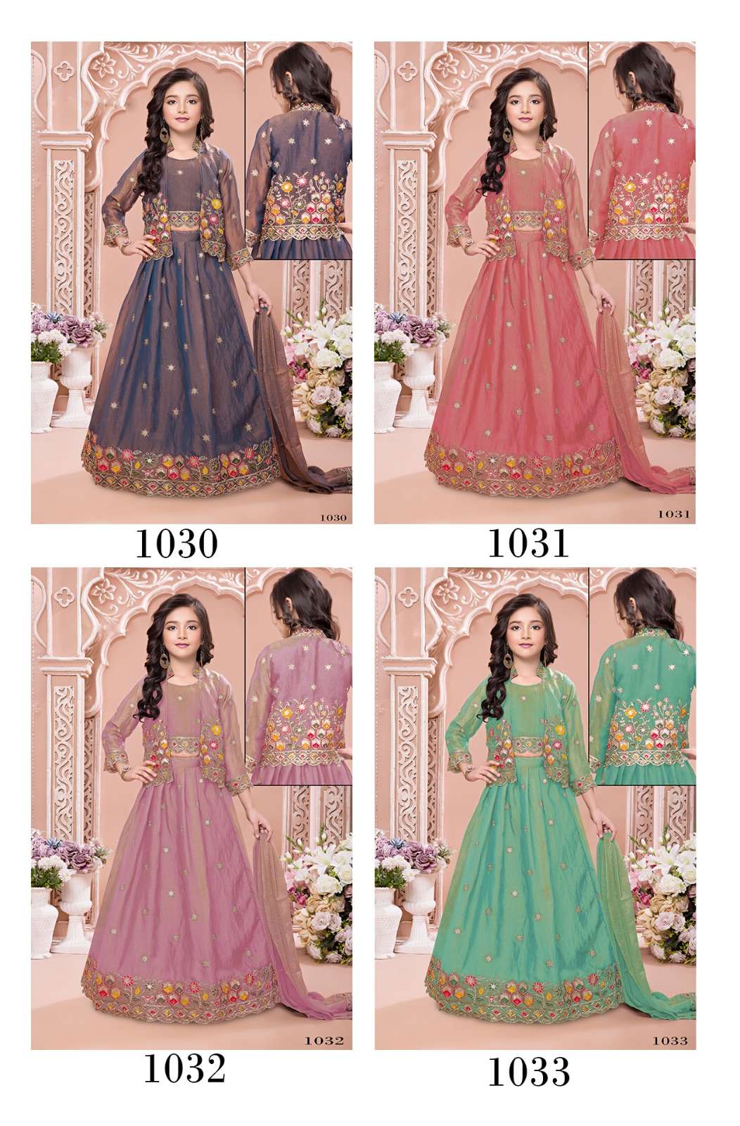 THE ROYAL DESIGNER AARVI VOL 7 EMBROIDERY DESIGNER FESTIVE WEAR KIDS LEHENGA CHOLI 
