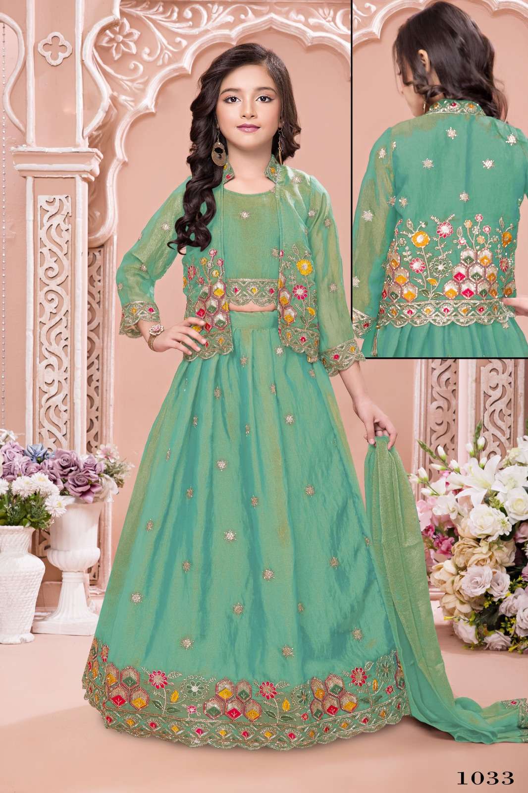 THE ROYAL DESIGNER AARVI VOL 7 EMBROIDERY DESIGNER FESTIVE WEAR KIDS LEHENGA CHOLI 