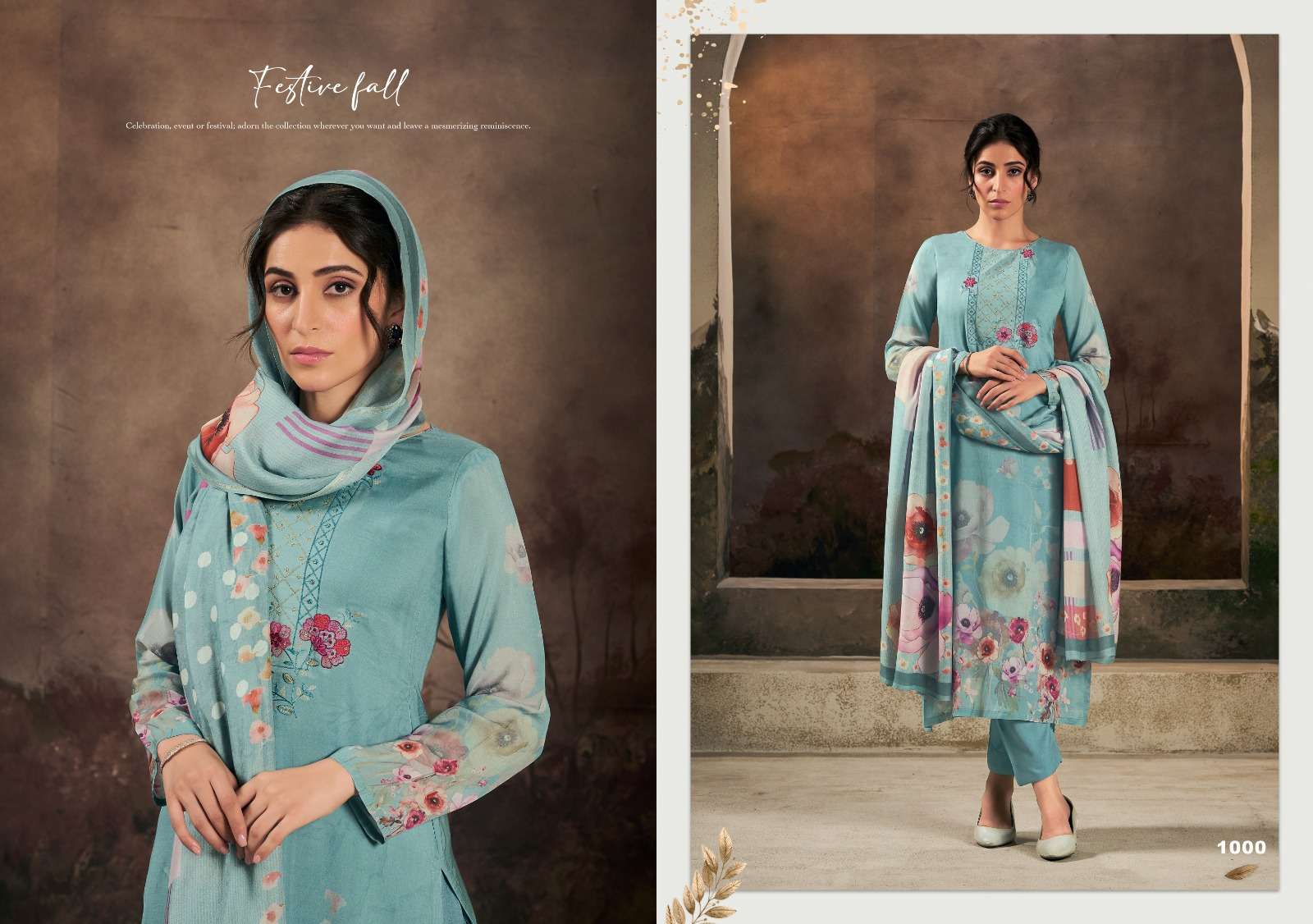 VAARA FAB KASHVI MUSLIN DIGITAL PRINT WITH FANCY EMBROIDERY WORK SUIT