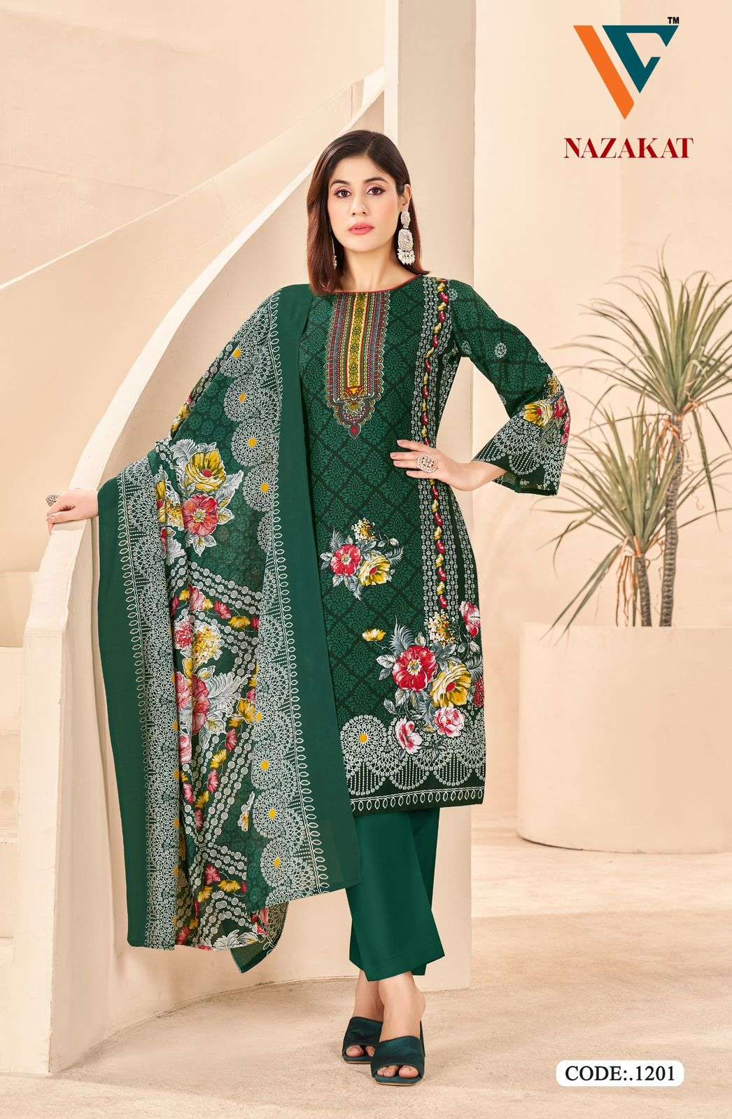 VANDANA‎‎‎‎ CREATION NAZAKAT VOL 12 COTTON DIGITAL PRINTS SALWAR SUIT