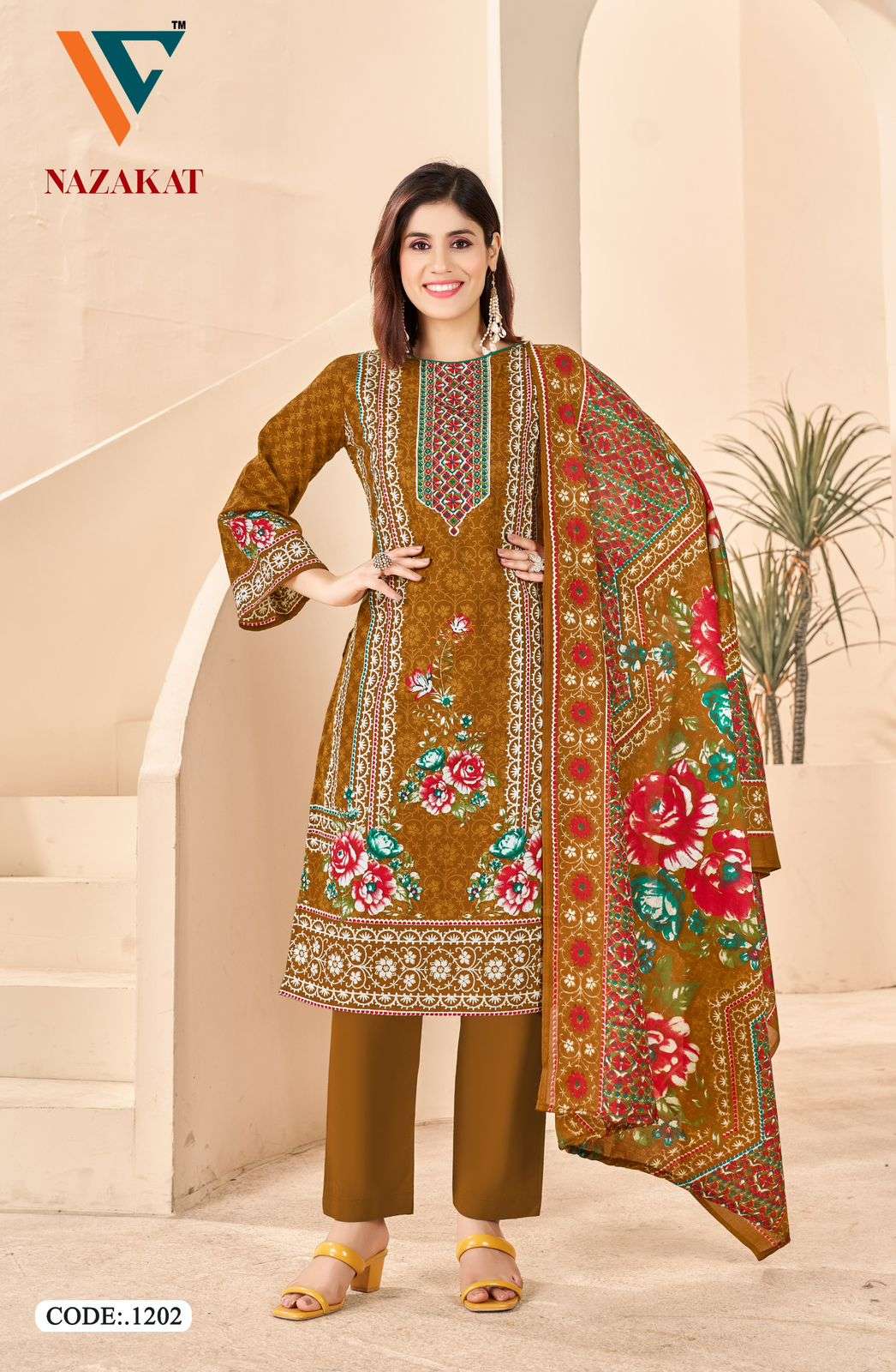 VANDANA‎‎‎‎ CREATION NAZAKAT VOL 12 COTTON DIGITAL PRINTS SALWAR SUIT
